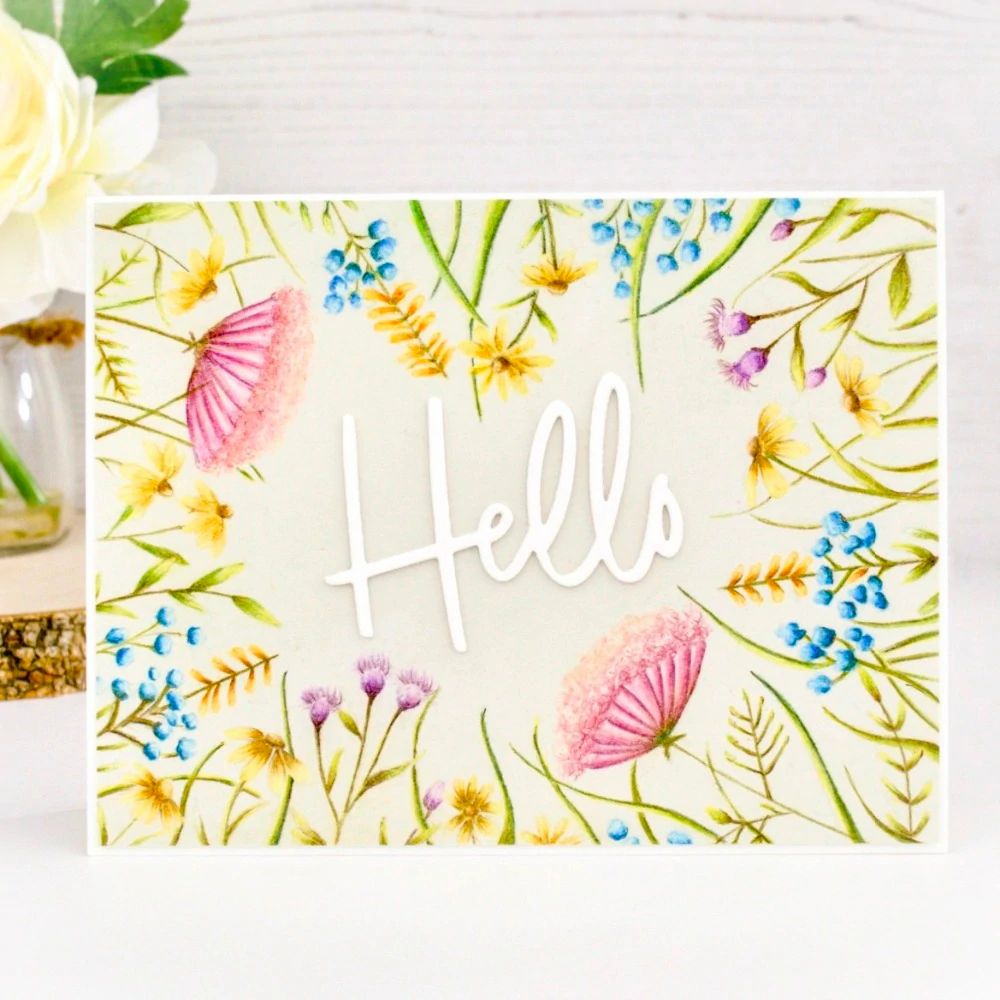 Celebrate Sentiments Words w Shadows Cutting Dies