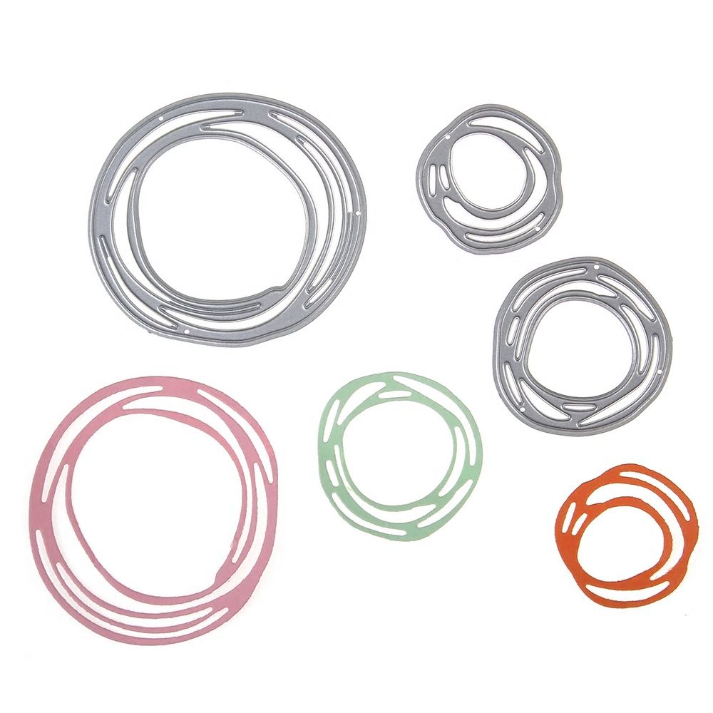 Circular Wreaths Cutting Dies – Modern Scribble Rings 3 Piece