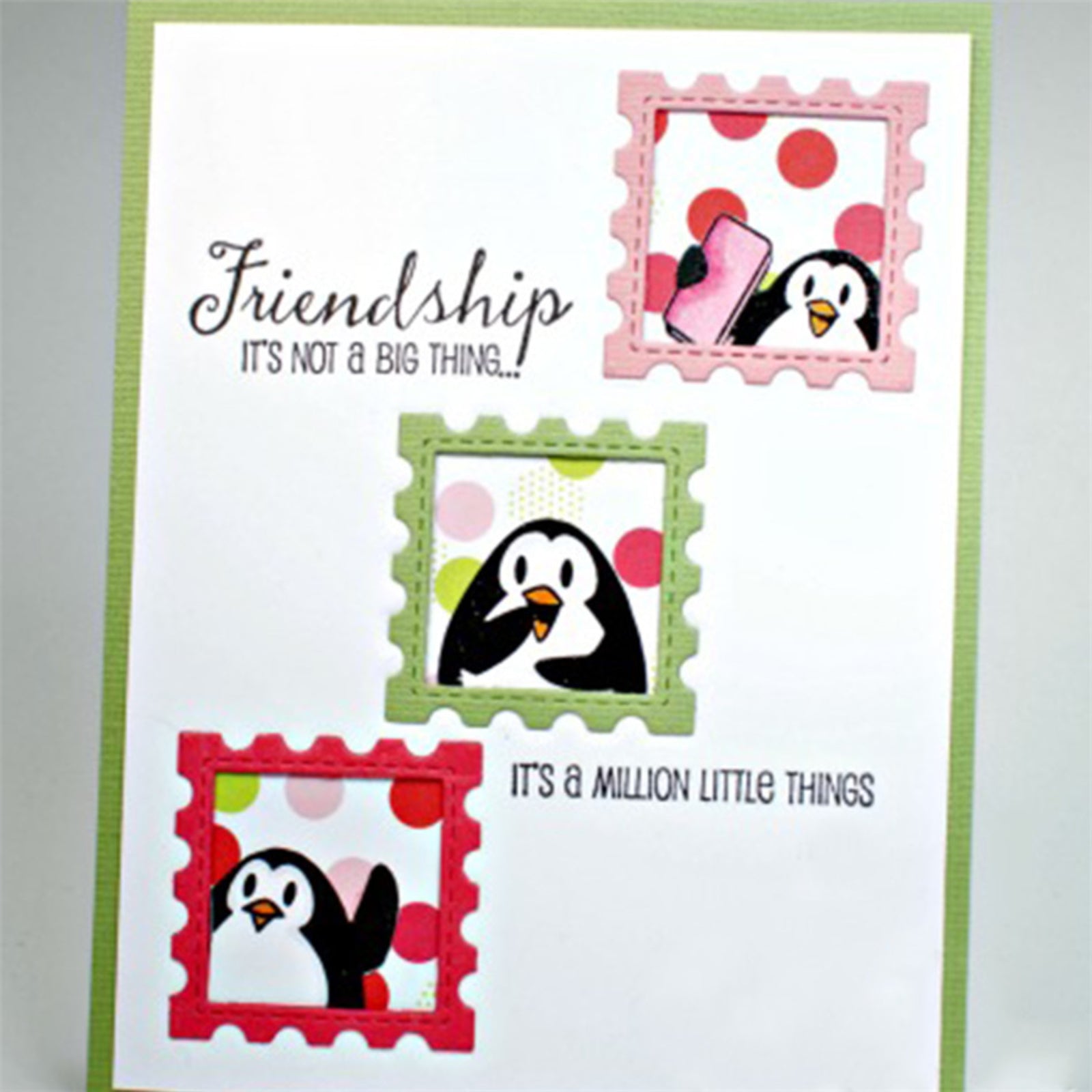 Postage Stamp Frames w Squares Stitched Nesting Cutting & Embossing Dies