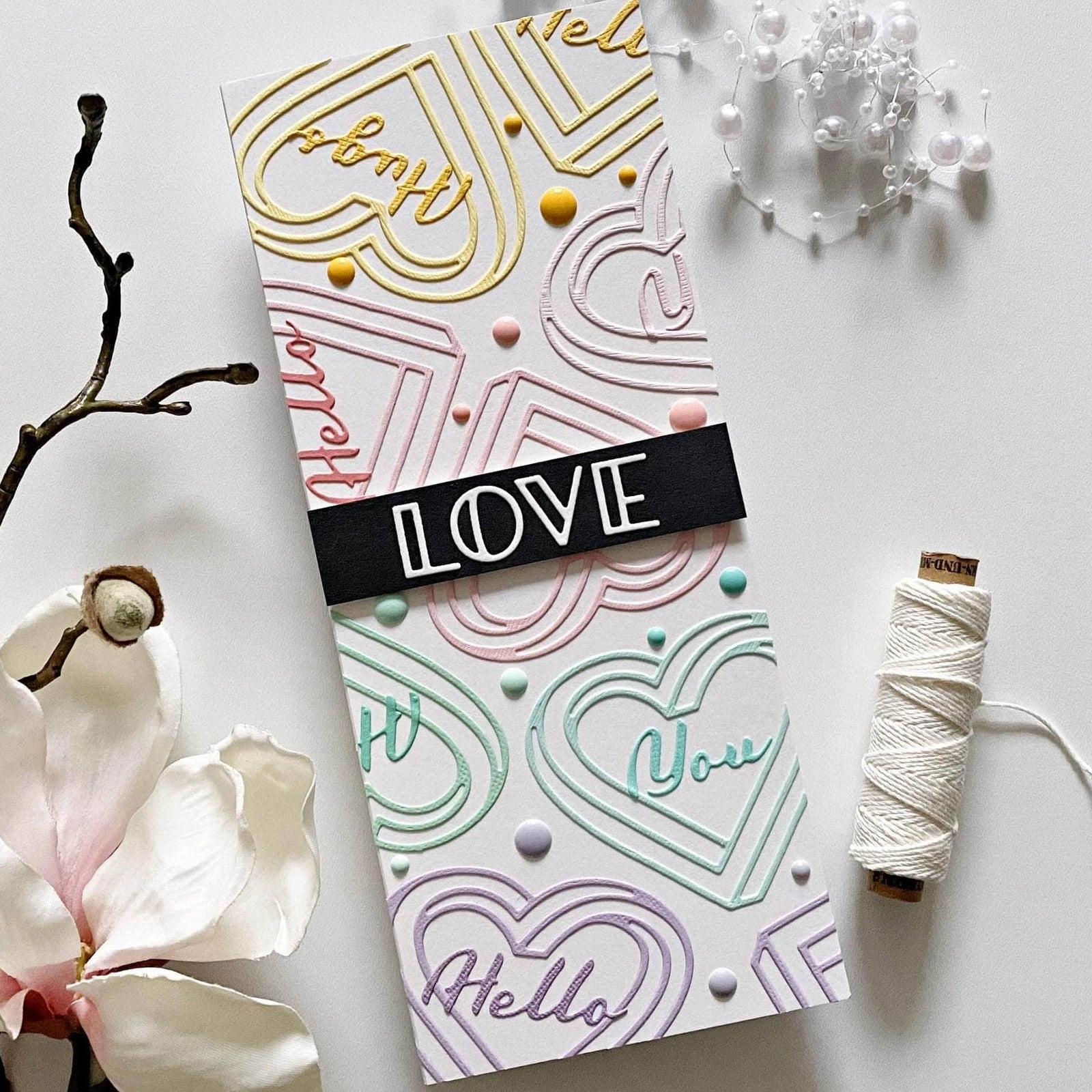 Love Word w Outline Heart Frame Cutting Dies