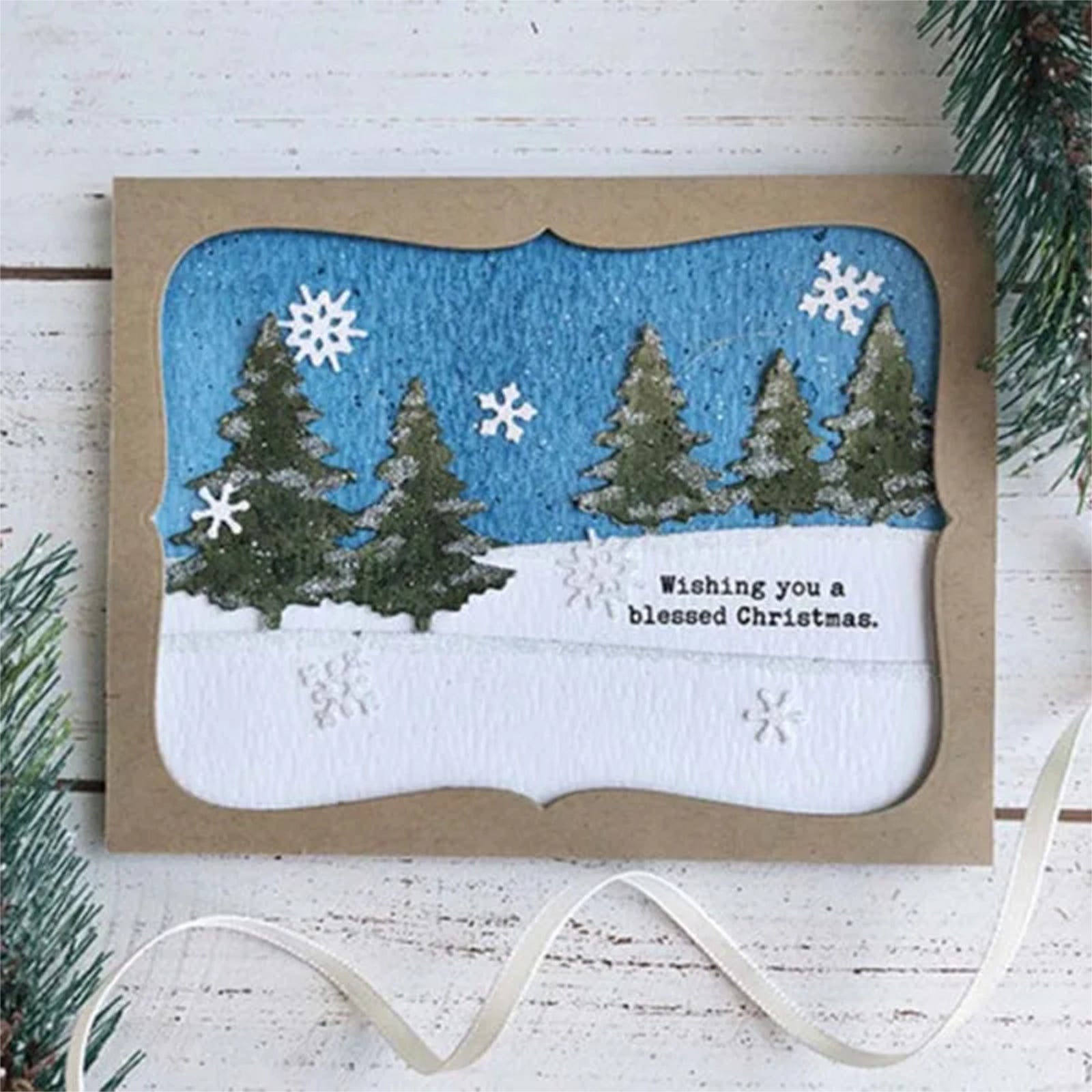 Evergreen Trees Duo Backdrop Borders Cutting Dies