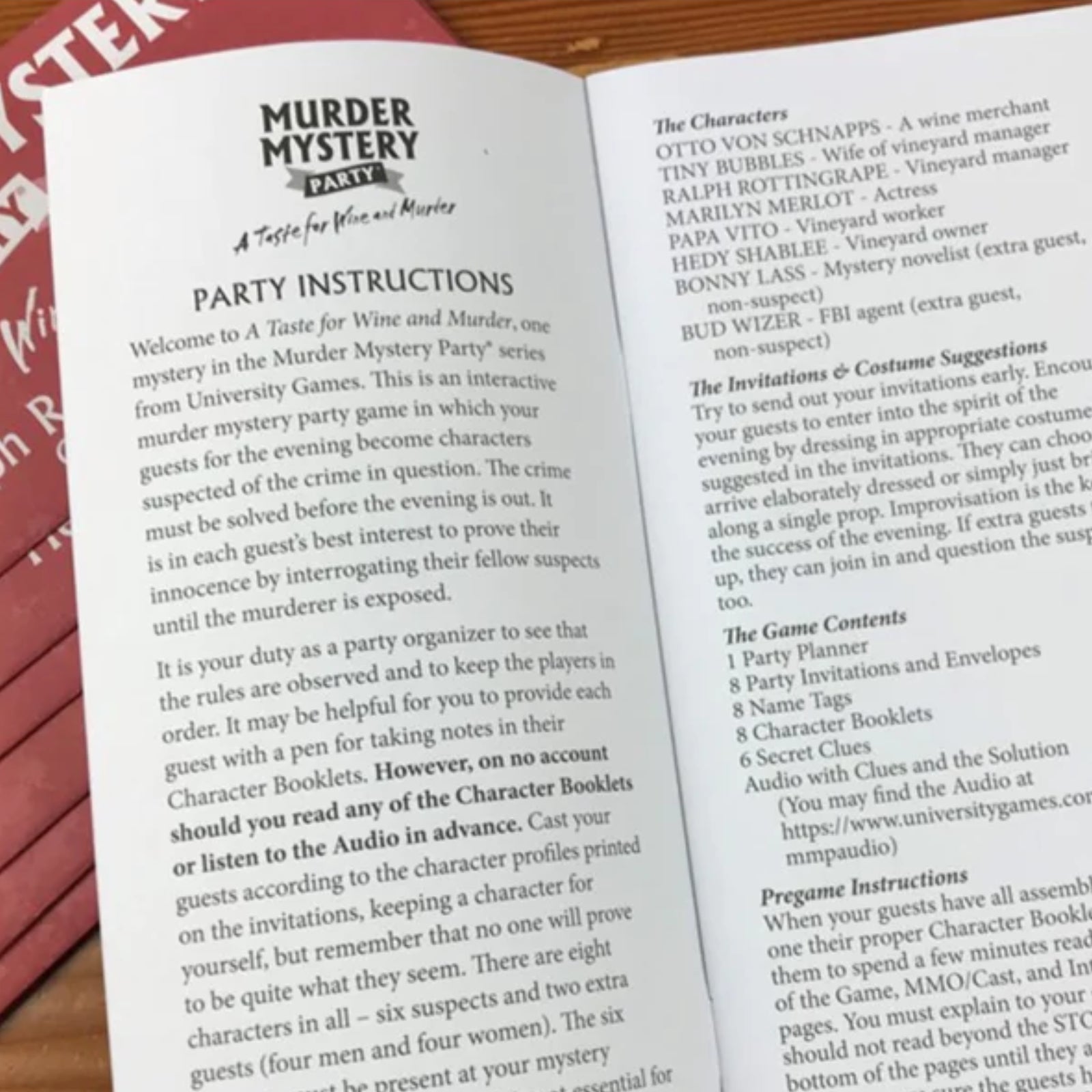 A Taste for Wine and Murder - Murder Mystery Party