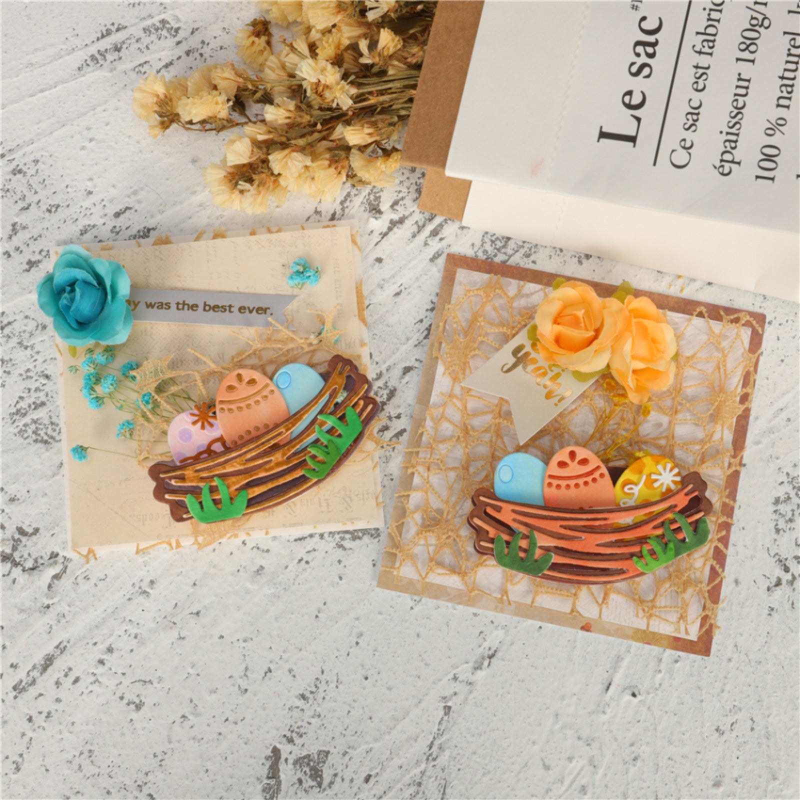 Easter Eggs w Nest & Grass Tuffs Cutting Dies