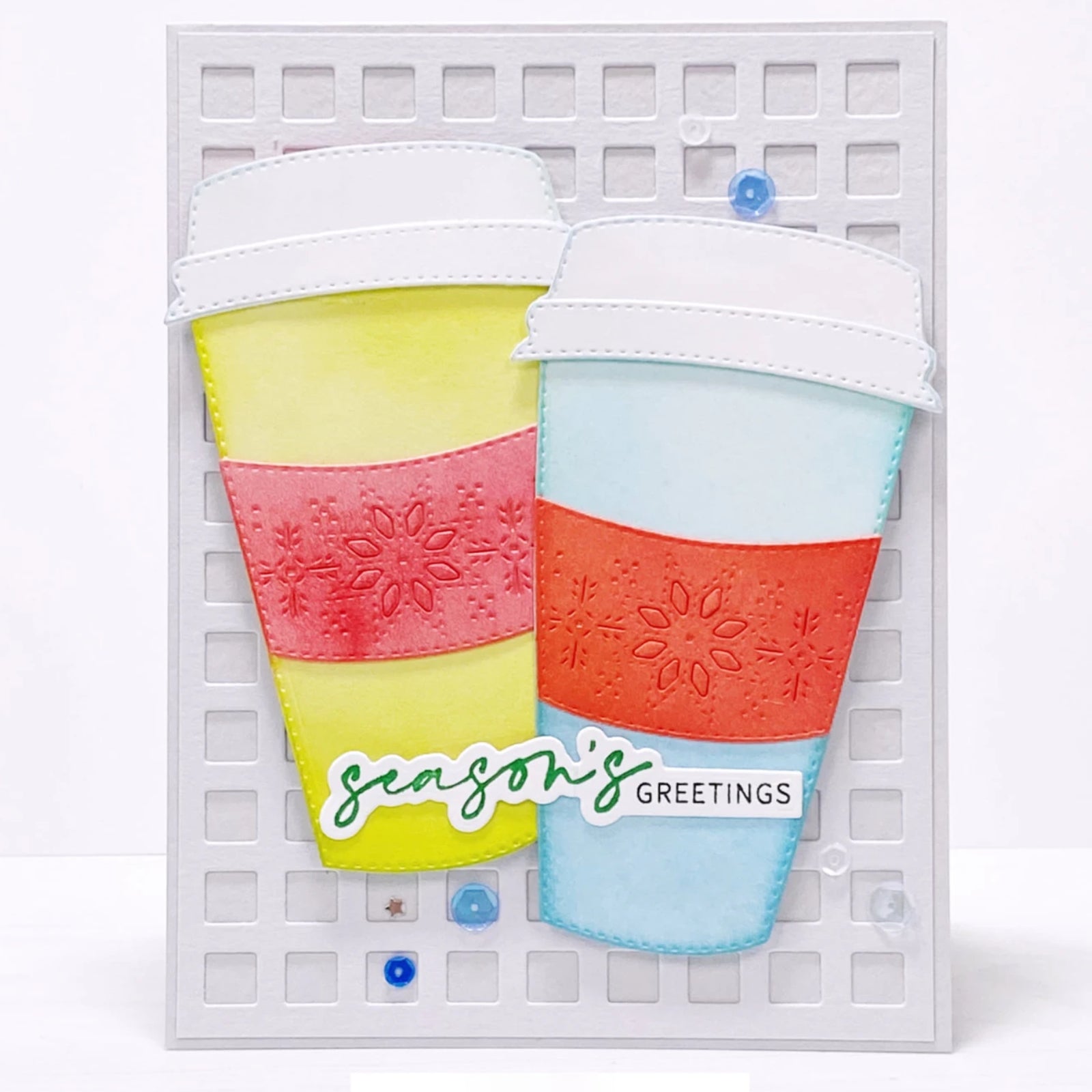 Coffee Cup to Go Stitched Confetti Shaker Cutting & Embossing Dies