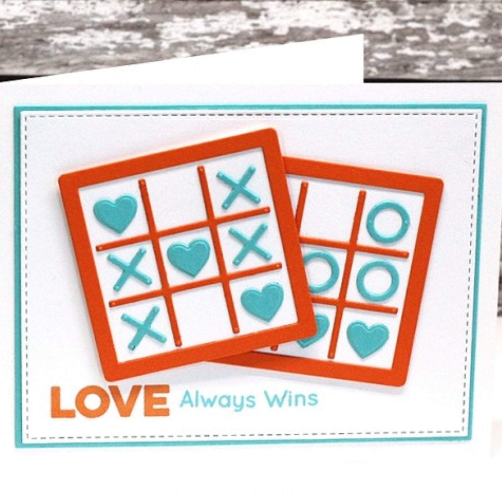 XOXO Tic-Tac-Toe Game w Hearts Cutting Dies