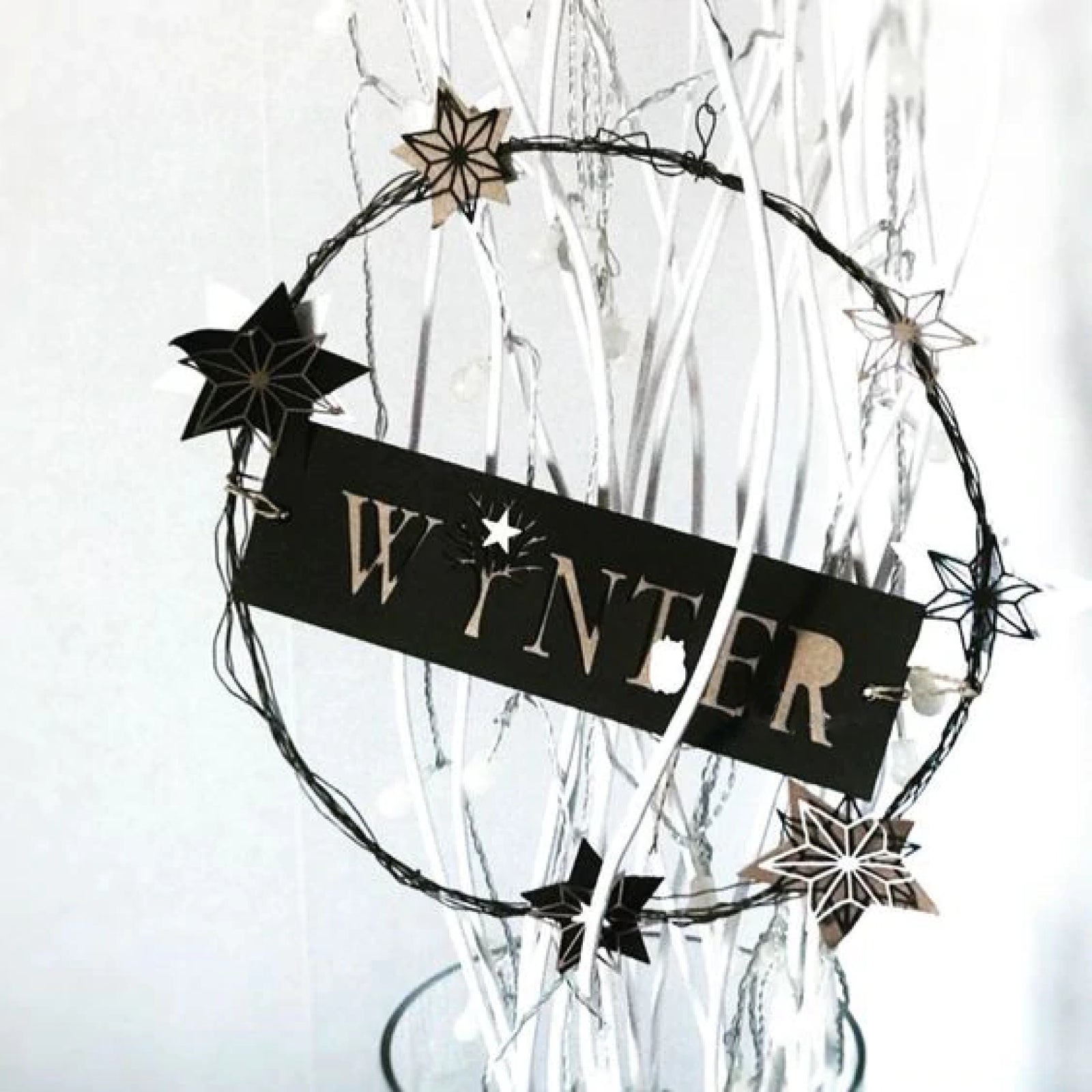 Winter Sentiment Word w Tree & Owl Cutting Die