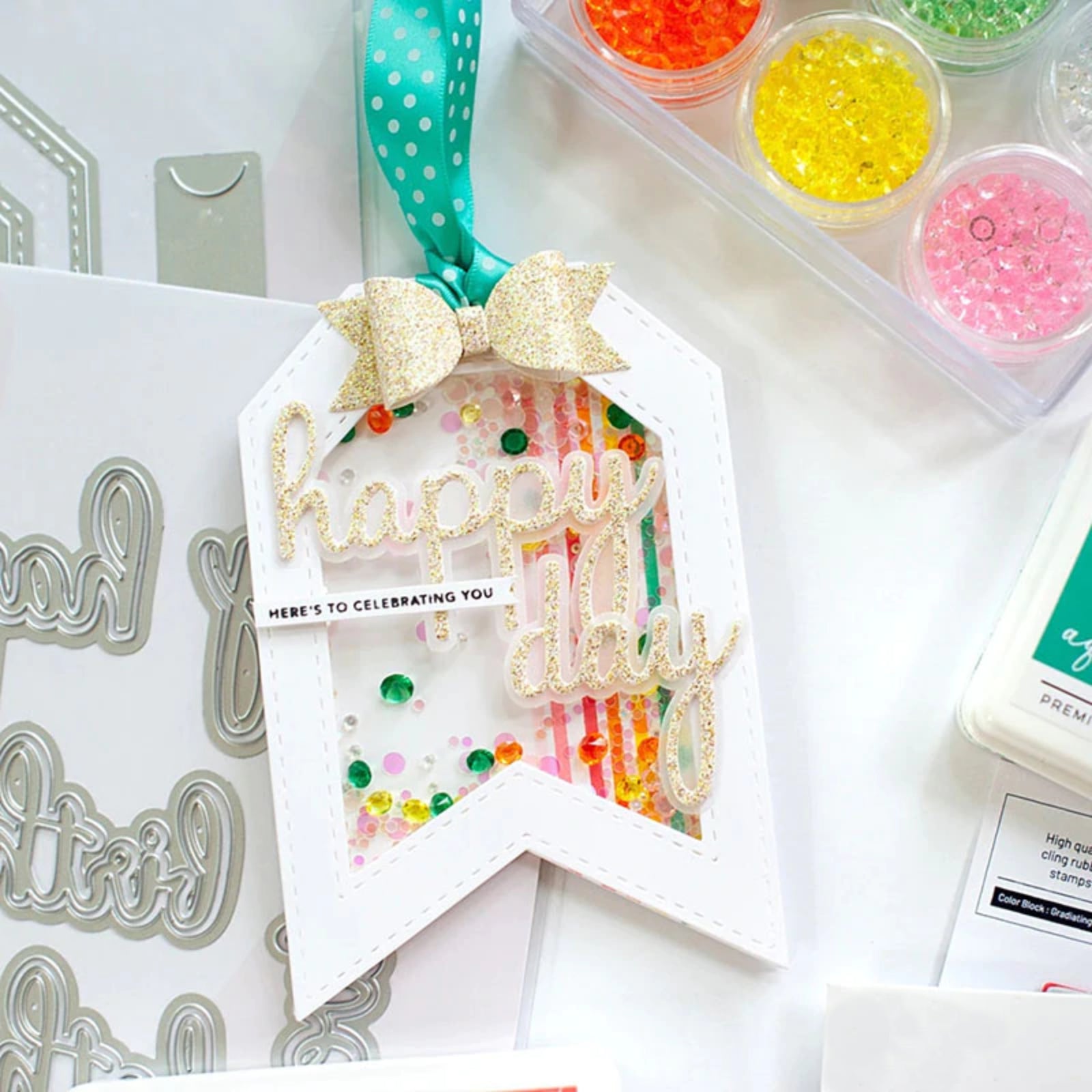 Holidays Happy Sentiments Large Words w Shadows Cutting Dies