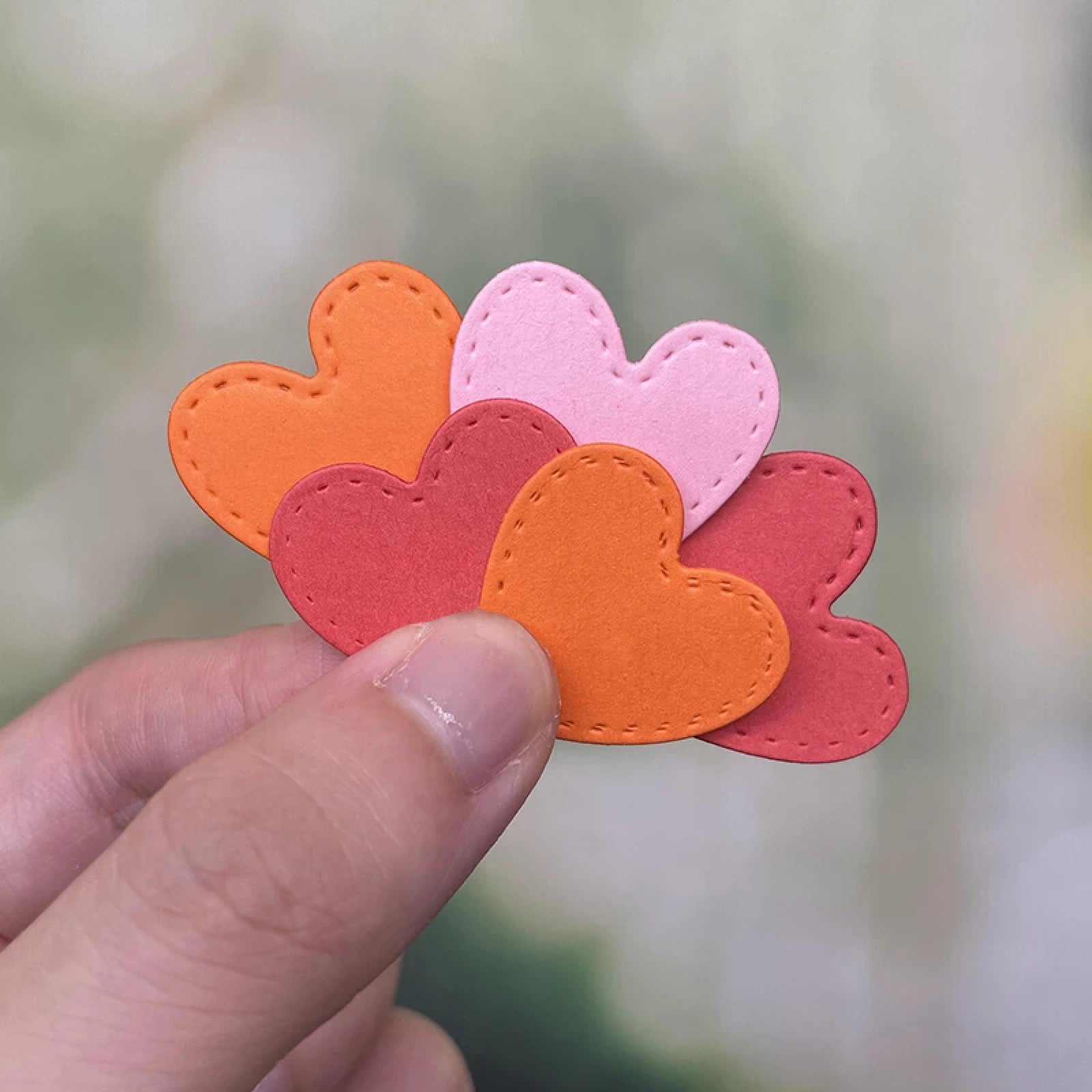 Nine Small Stitched Hearts Cutting & Embossing Dies