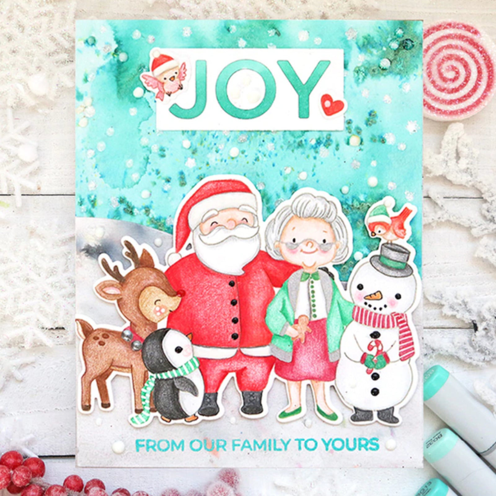 Holiday Trio Sentiment Block Words Cutting Dies – Joy Merry Peace