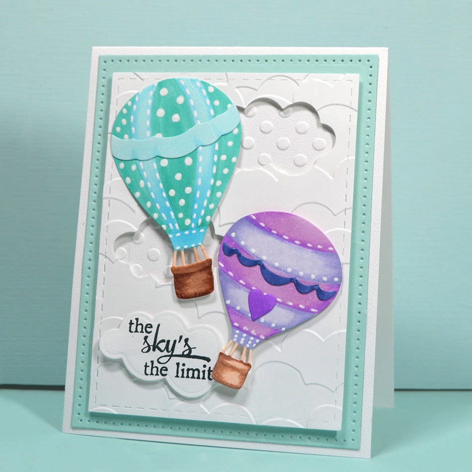 Classic Hot Air Balloons w Heart, Stars, and Banners Cutting & Embossing Dies