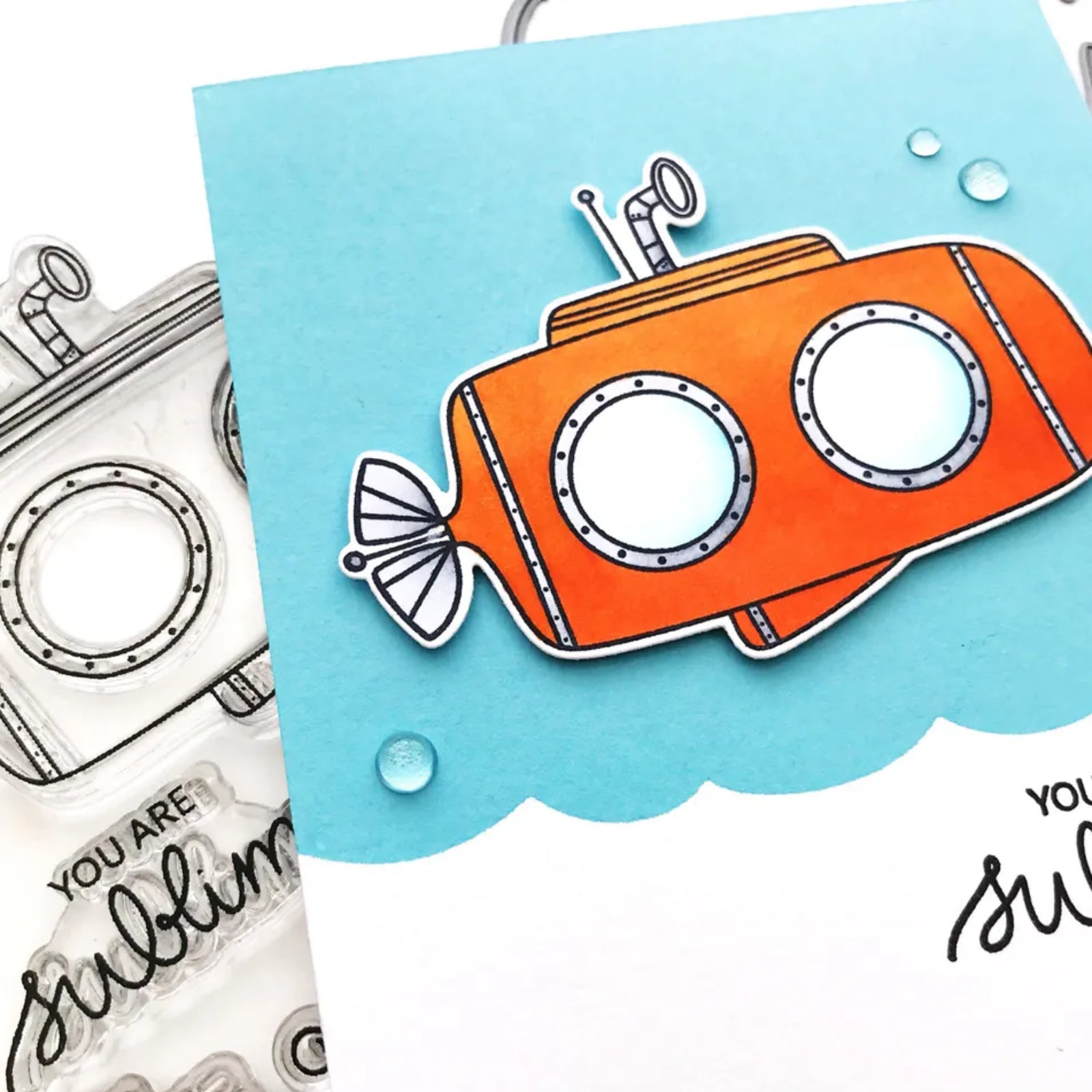 You Are Sublime Submarine w Sea Animals Cutting Dies & Stamps Set