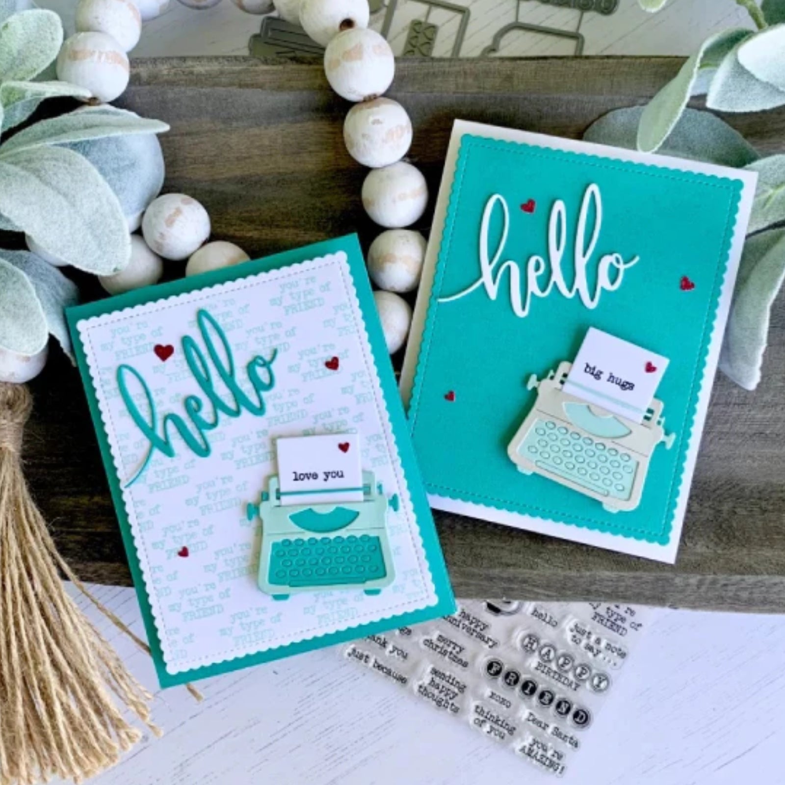 You’re My Type Typewriter w Hearts & Numbers Small Cutting Dies & Stamps Set