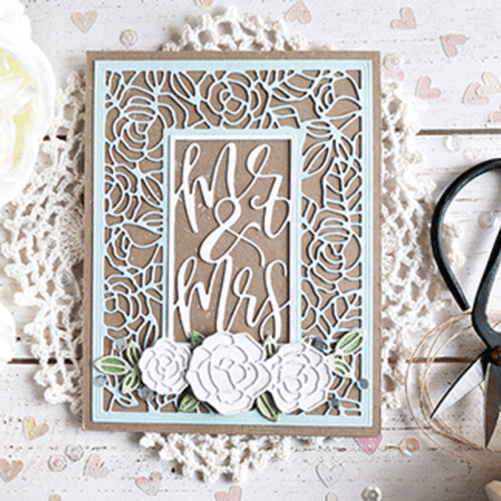 Mr & Mrs Framed Sentiment Cutting Die