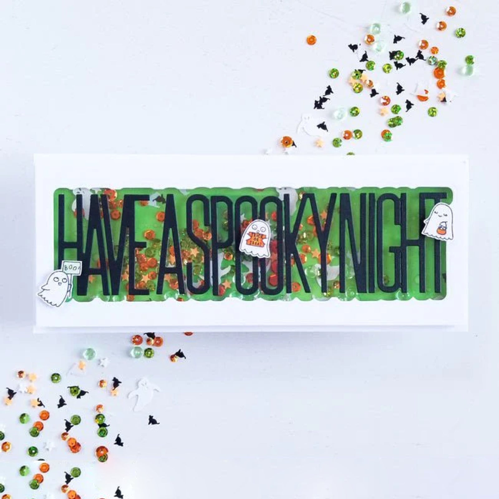 Have a Spooky Night Huge Slimline Sentiment w Shadow Cutting Dies