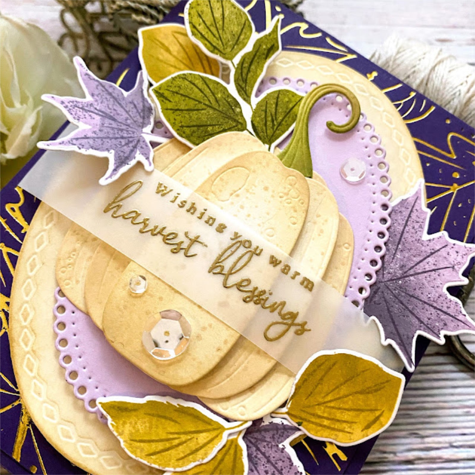 Build It Pumpkin House w Trees, Fences, & Stars Cutting Dies