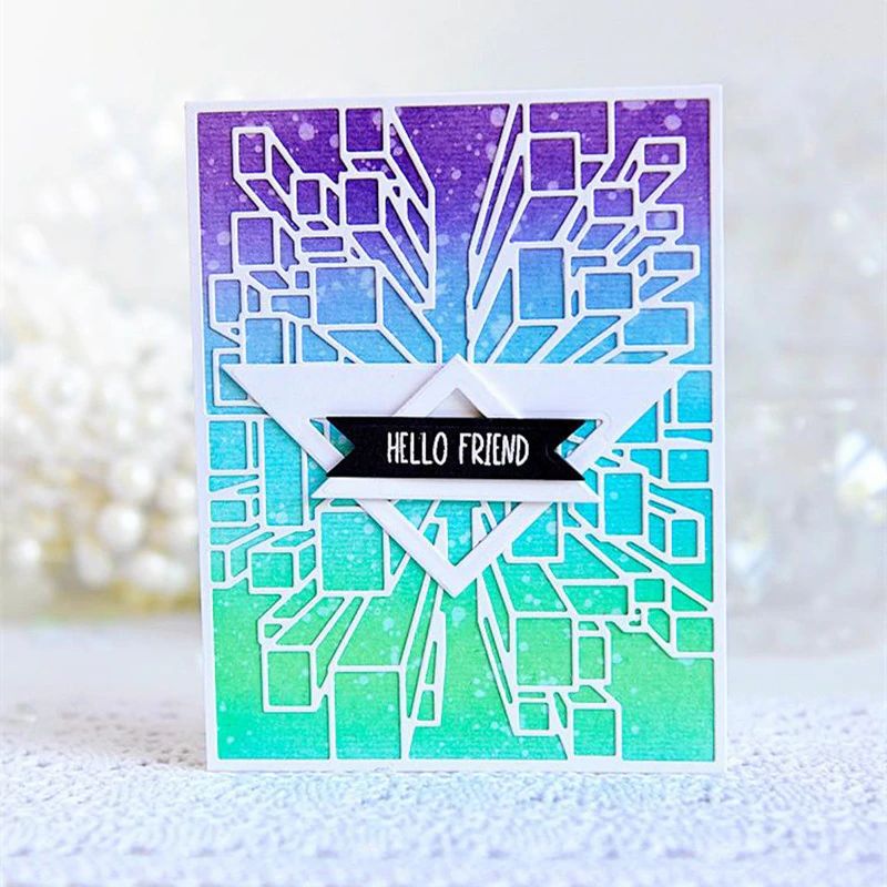 Abstract Blocks or Skyscrapers Background Frame Cutting Die – 3D Illusion