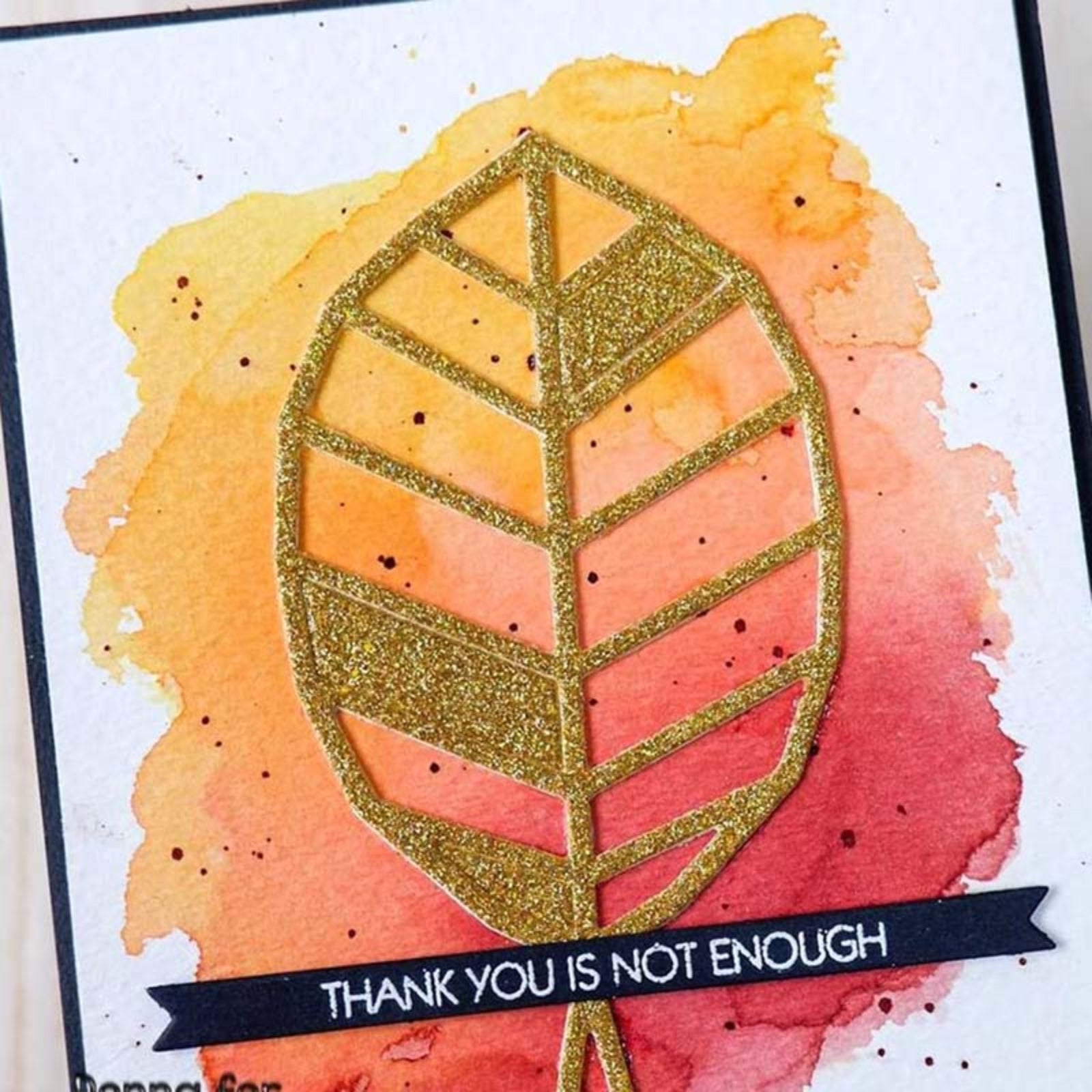 Leaf / Tree Square Background Frame w Stitched Swirls Cutting Die