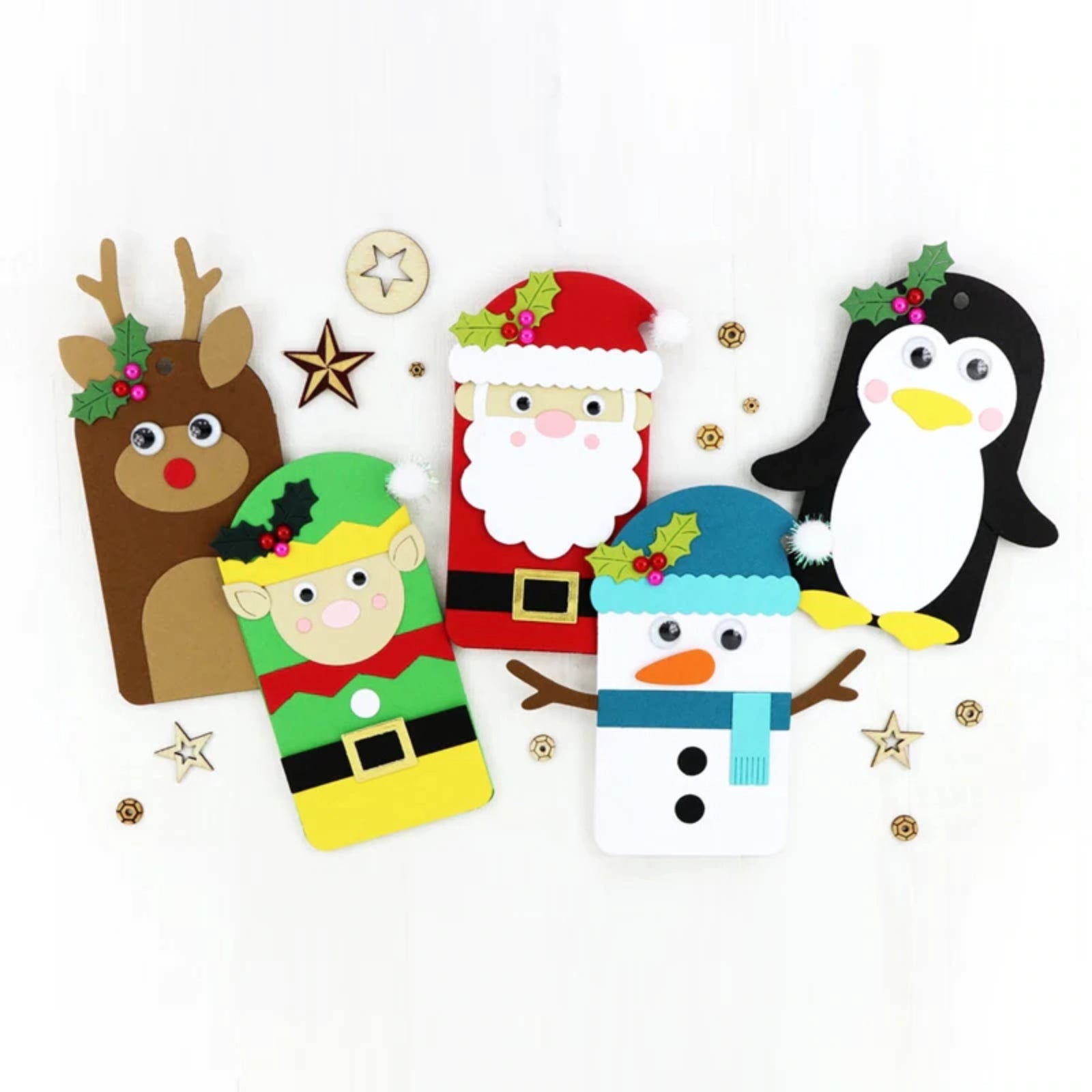 Christmas Characters w Gift Card Holder / Tag Mega Cutting Dies Set