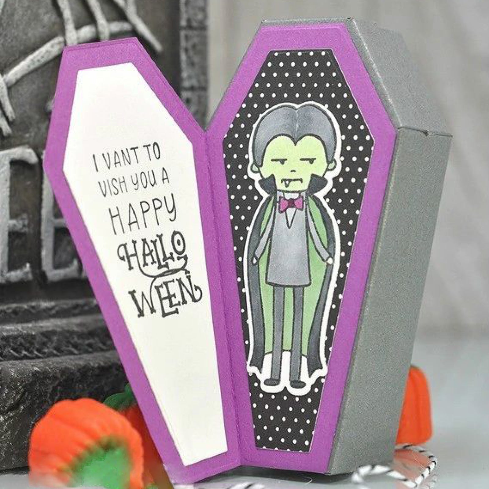 Coffin/Tombstone Nesting Cutting & Embossing Dies w Stitching