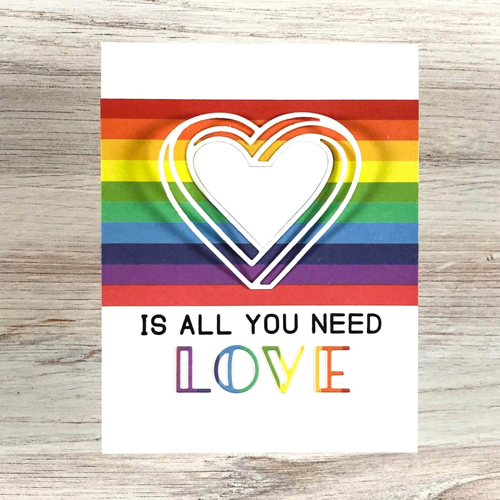 Love Word w Outline Heart Frame Cutting Dies