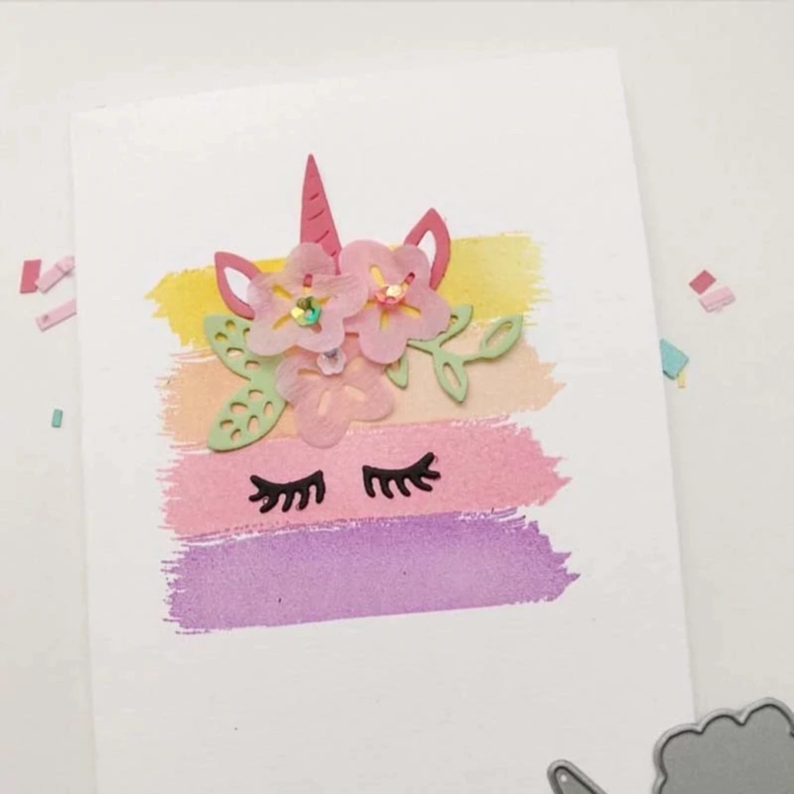 Whimsical Holiday Cutting Die Set – Unicorn Reindeer and Bug Car