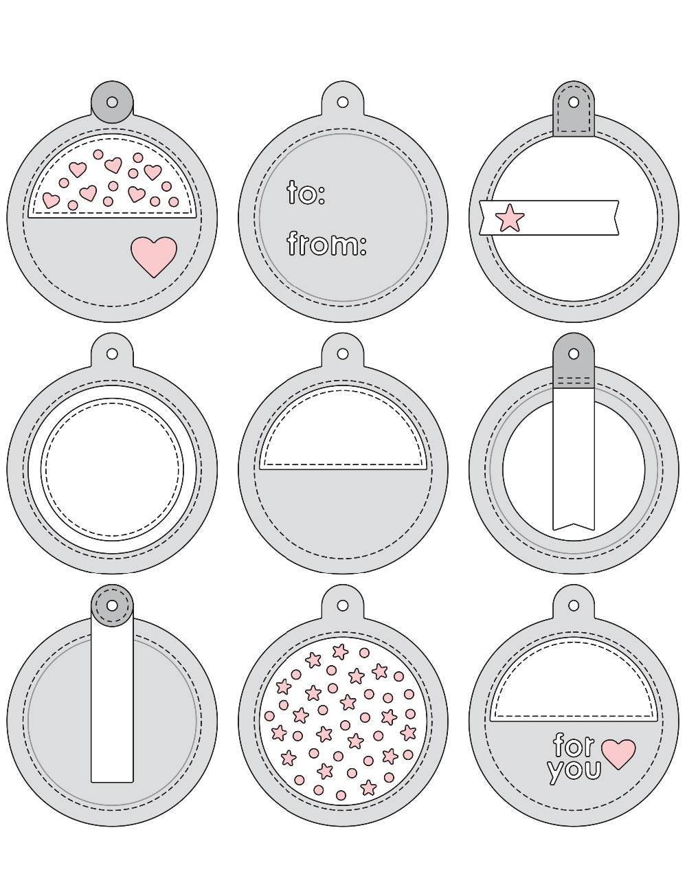 Ornament Confetti Shaker Circle Gift Tags/Labels Cutting & Embossing Dies