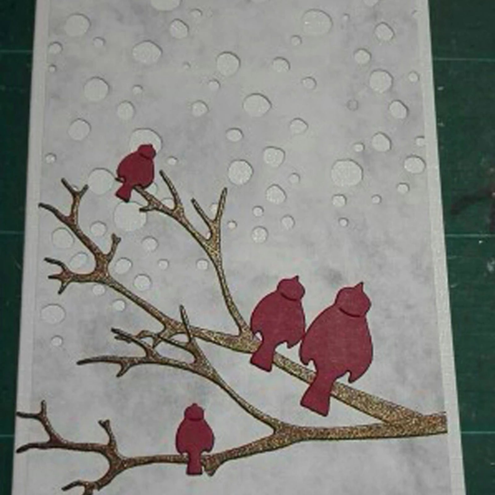 Winter Snow Scene w Branch & Birds Cutting Dies