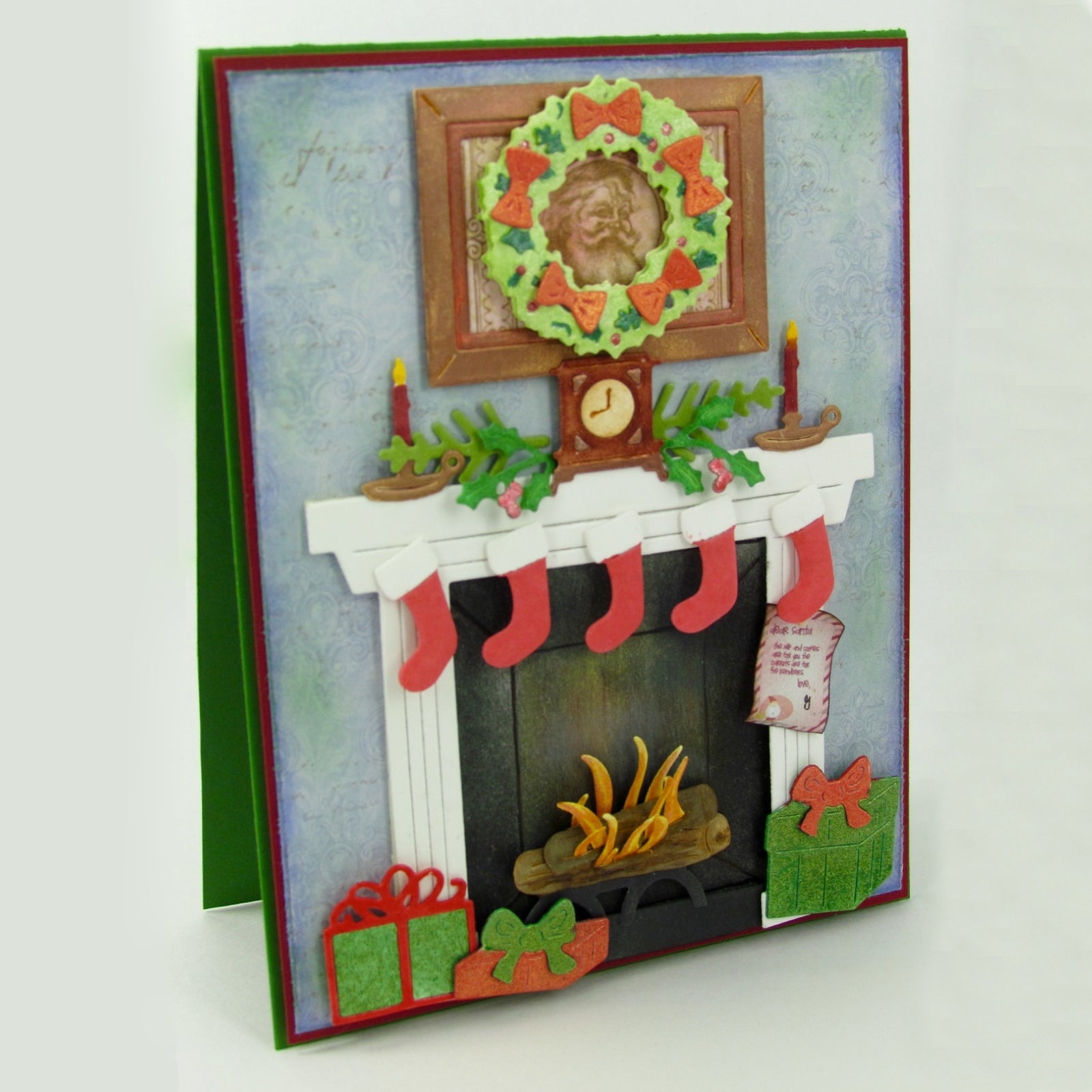 Cozy Fireplace w Logs Holder & Flame Cutting Dies