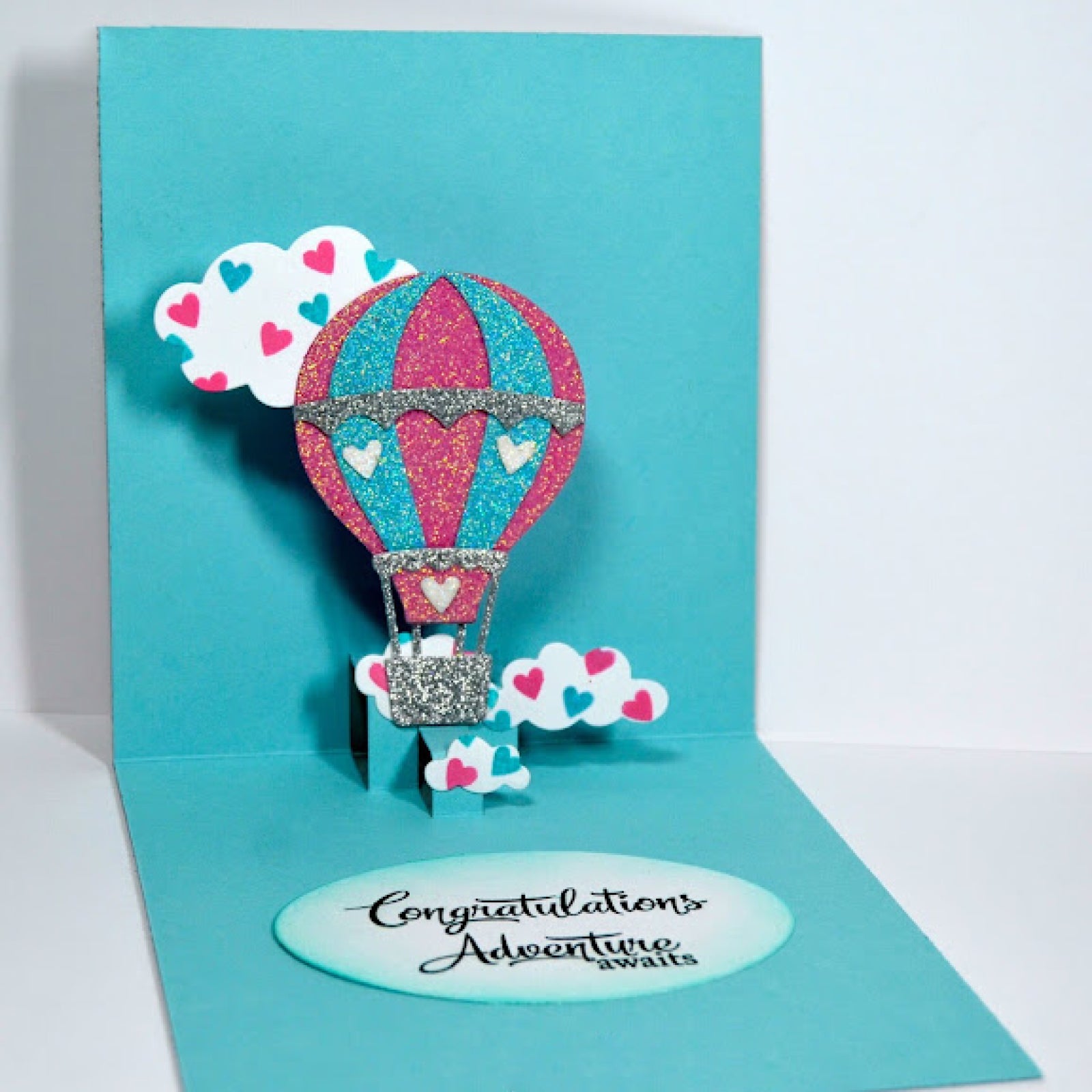 Pop Up Hot Air Balloon w Clouds Cutting Embossing Dies