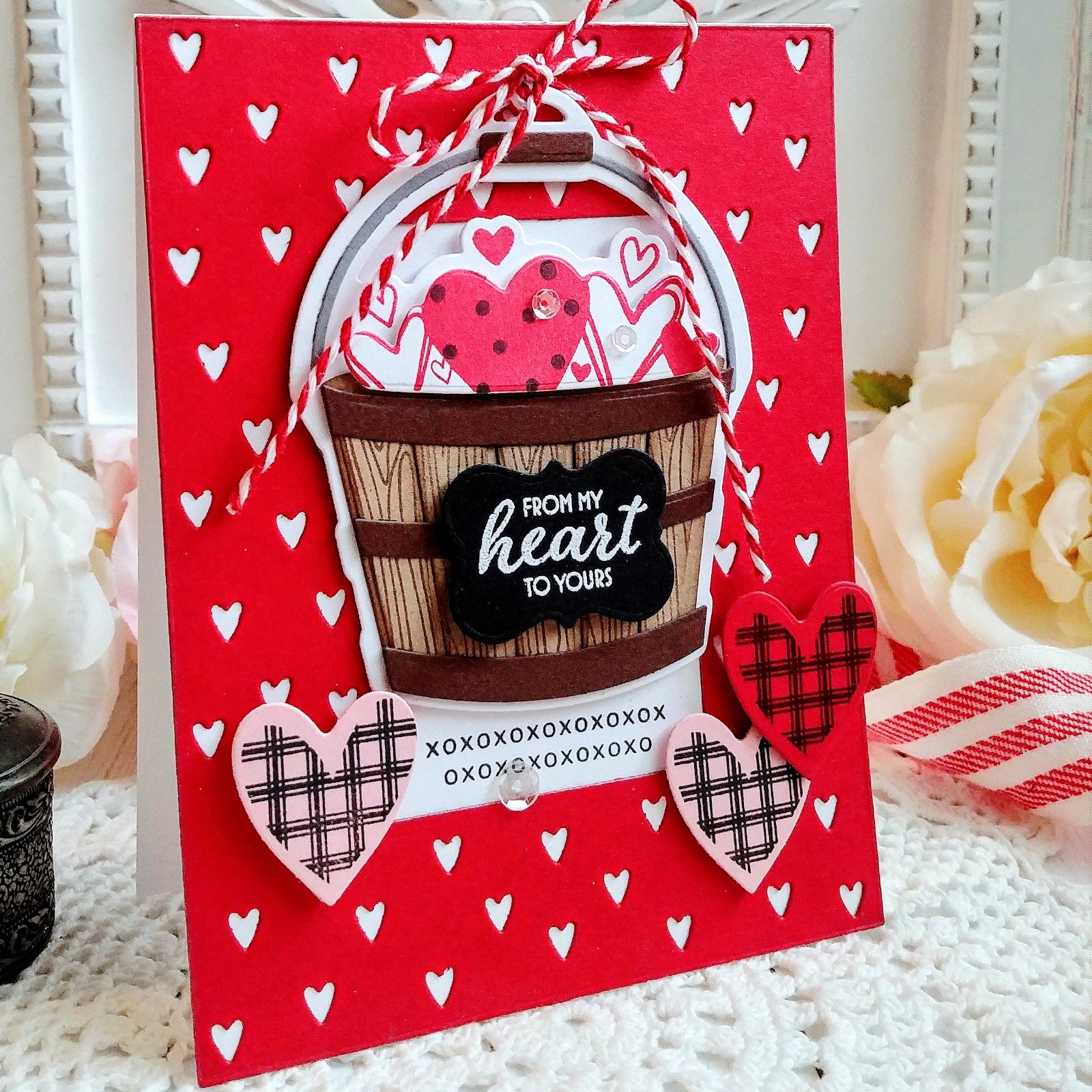 Falling Hearts Border Background Cutting Die