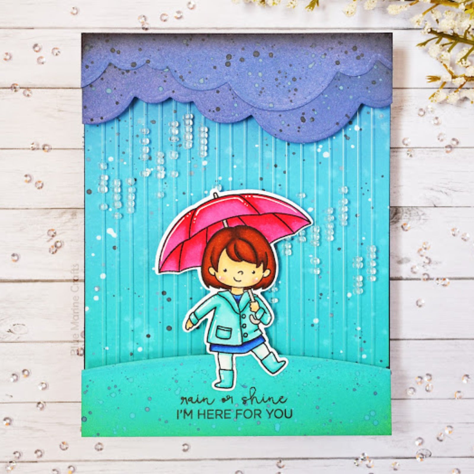 Rain or Shine Girl w Dog & Duck Cutting Dies & Stamps Set