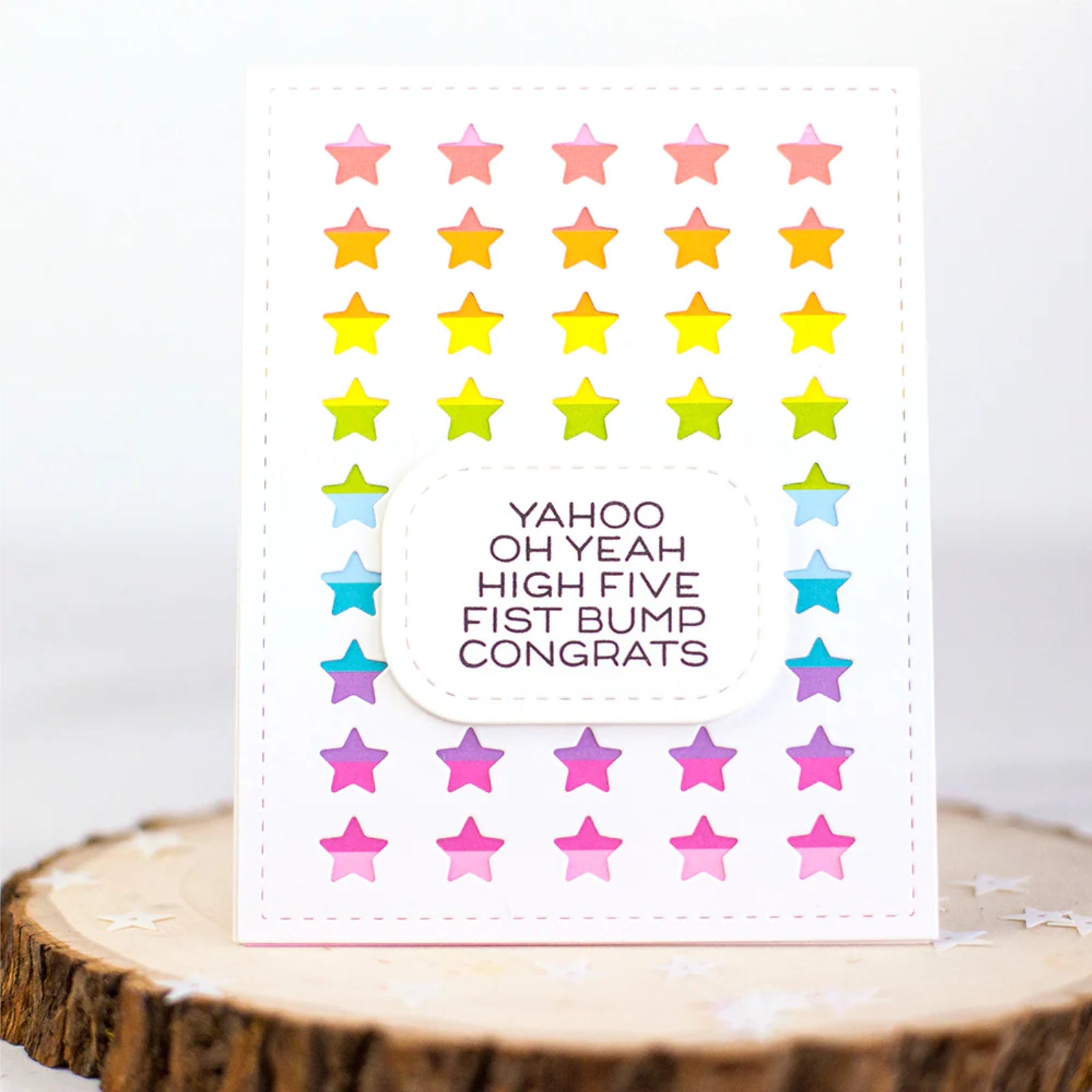 Stars Grid Background w Stitching Border Cutting & Embossing Die