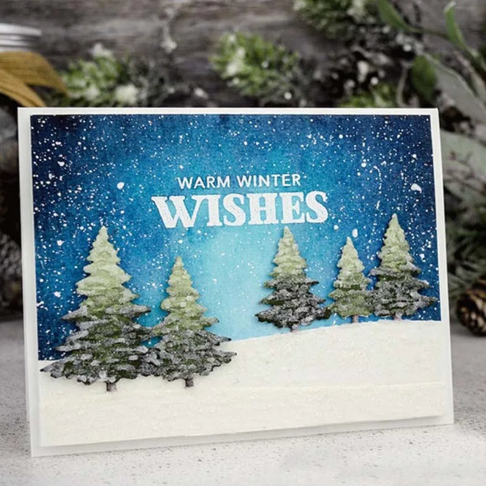 Evergreen Trees Duo Backdrop Borders Cutting Dies