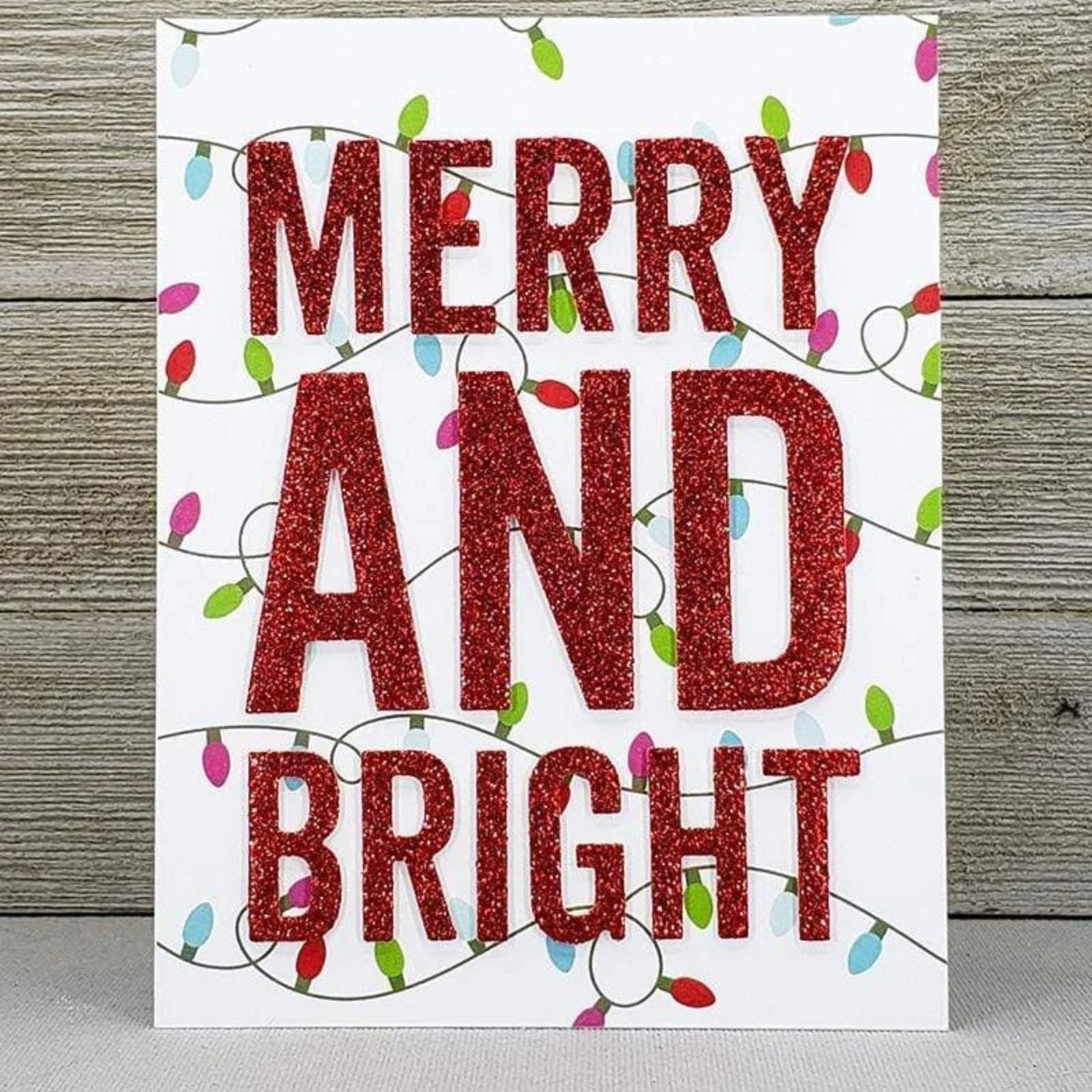 Merry And Bright Large Sentiment Words Cutting & Embossing Die