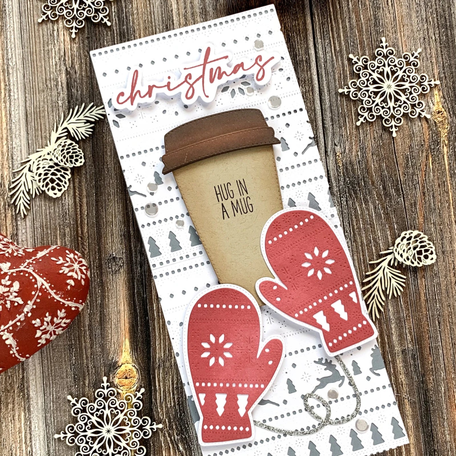 Coffee Cup to Go Stitched Confetti Shaker Cutting & Embossing Dies