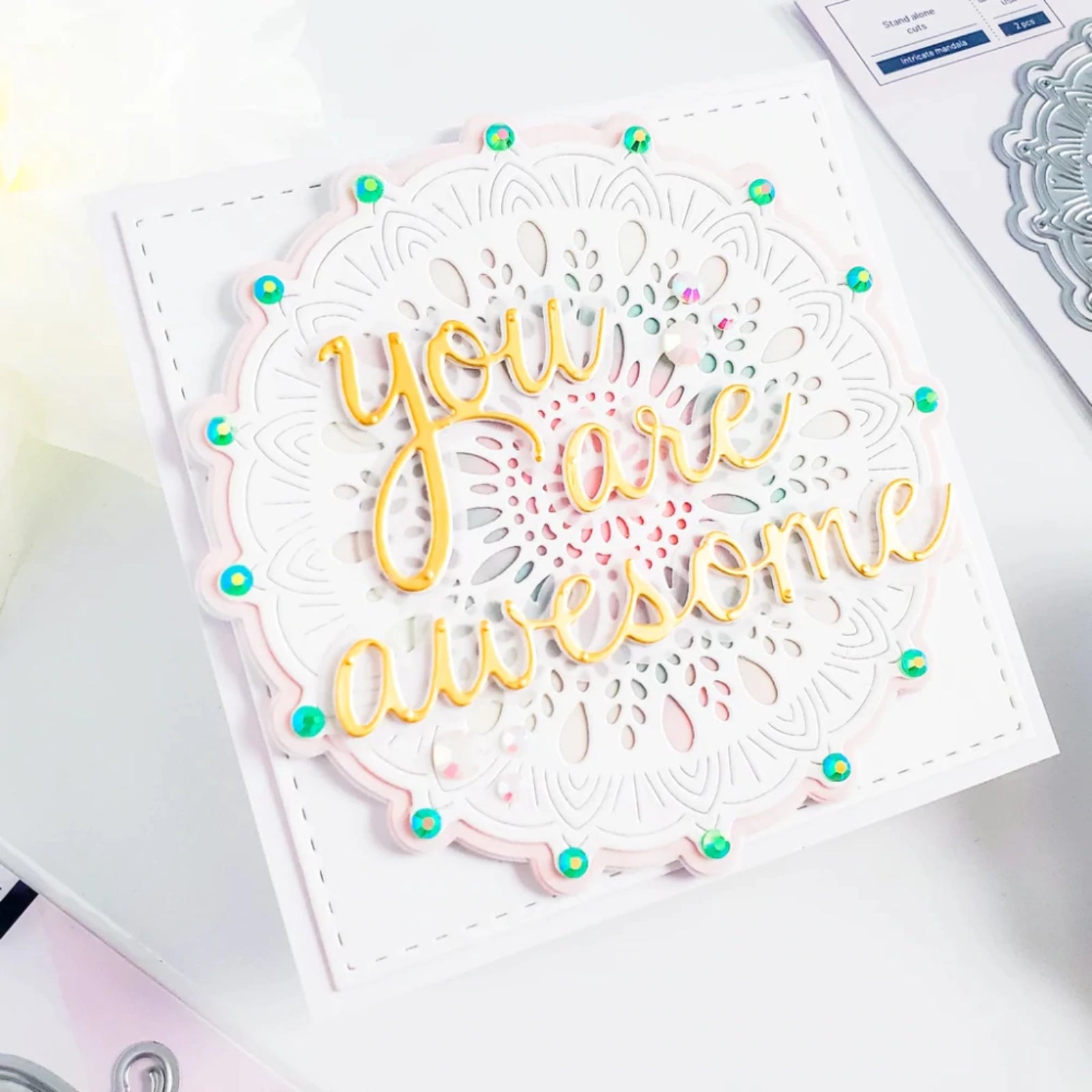 You Are Amazing Sentiment Words w Shadows Cutting Dies