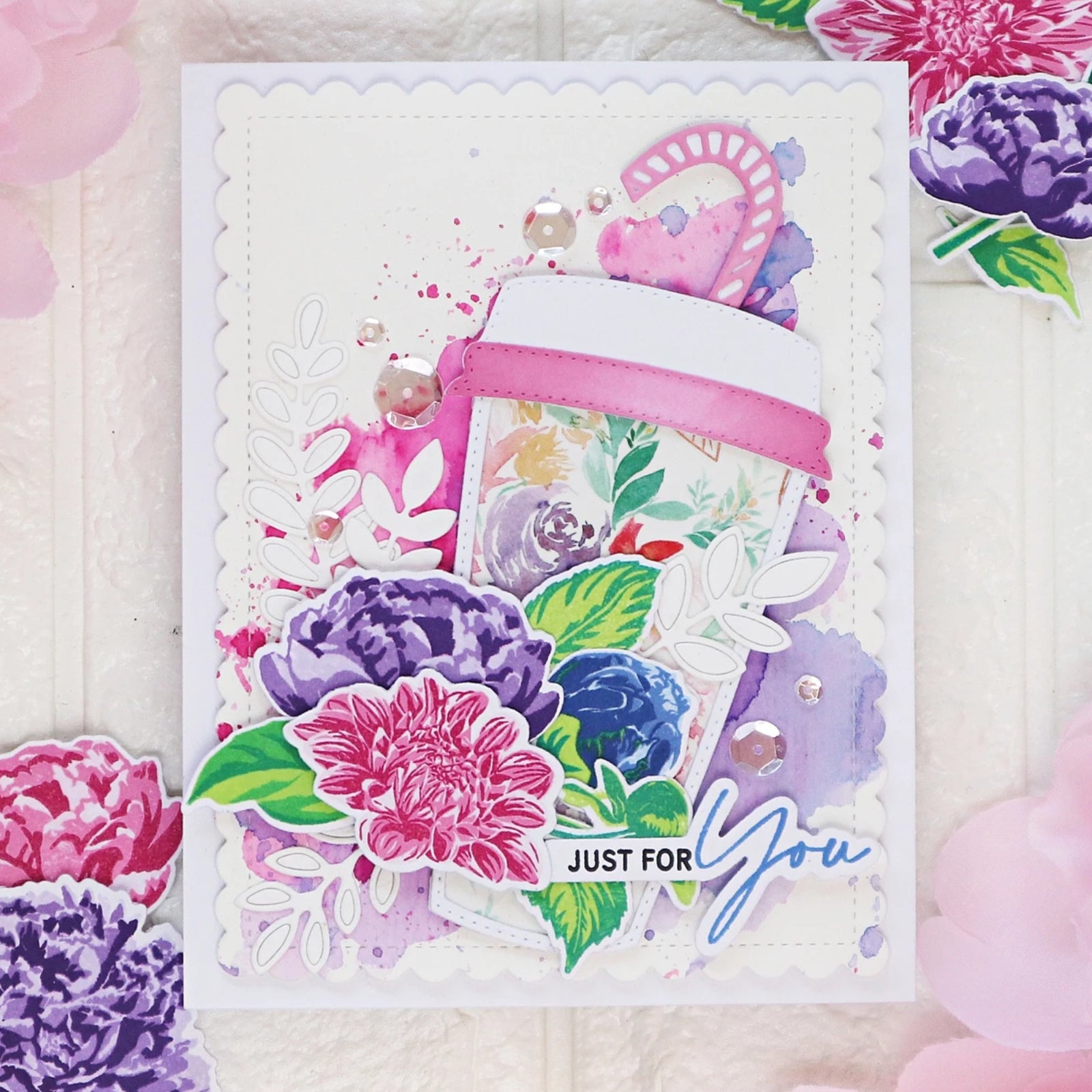 Coffee Cup to Go Stitched Confetti Shaker Cutting & Embossing Dies