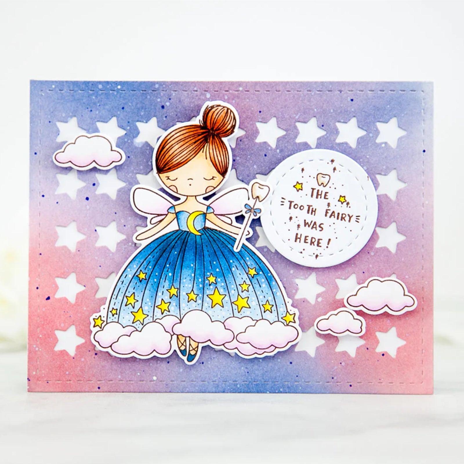 Stars Grid Background w Stitching Border Cutting & Embossing Die