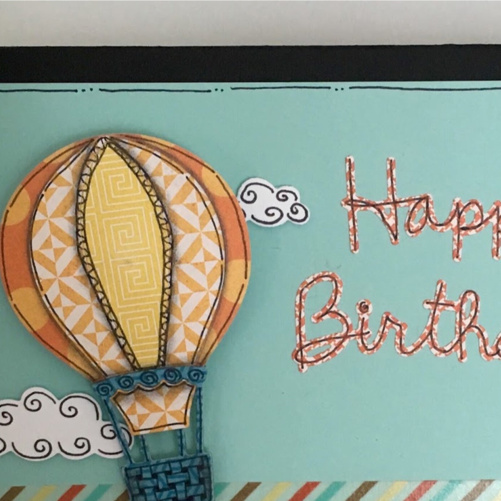 Pop Up Hot Air Balloon w Clouds Cutting Embossing Dies