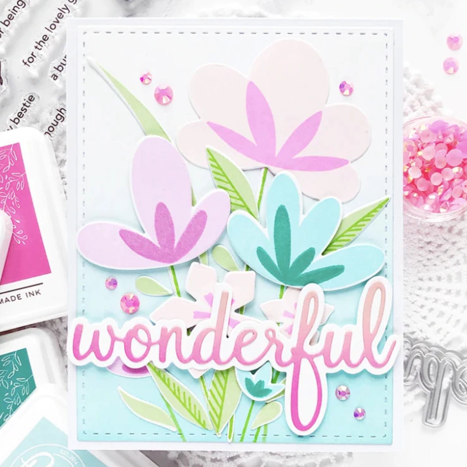 You Are Amazing Sentiment Words w Shadows Cutting Dies