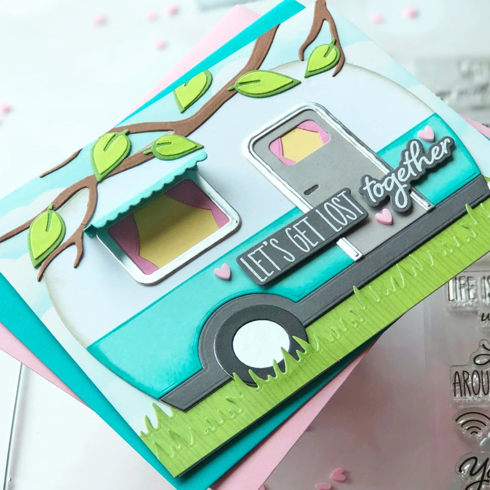 Large Camper Trailer Card Cutting & Embossing Dies