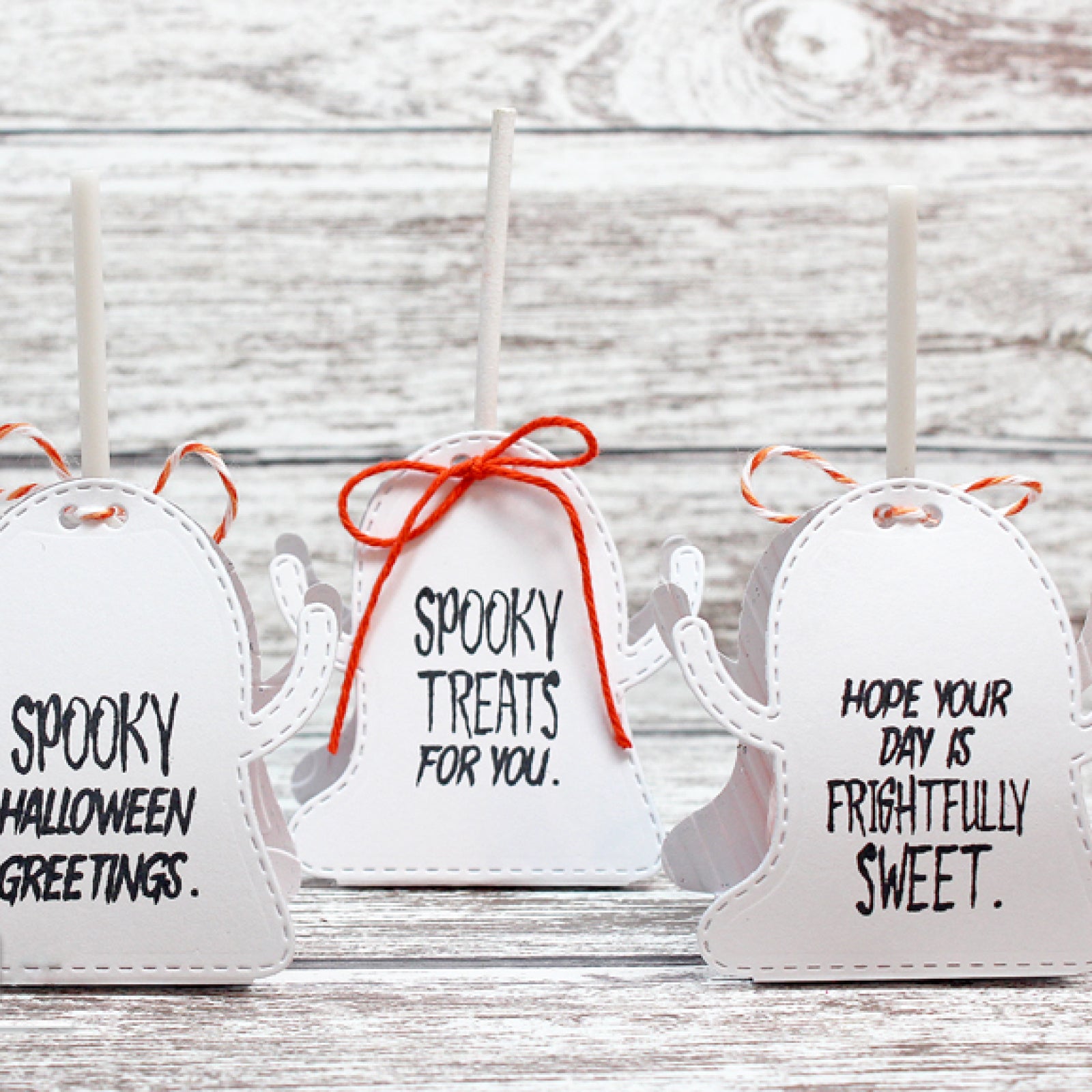 Stitched Ghost Treat Holder w BOO! Cutting & Embossing Dies