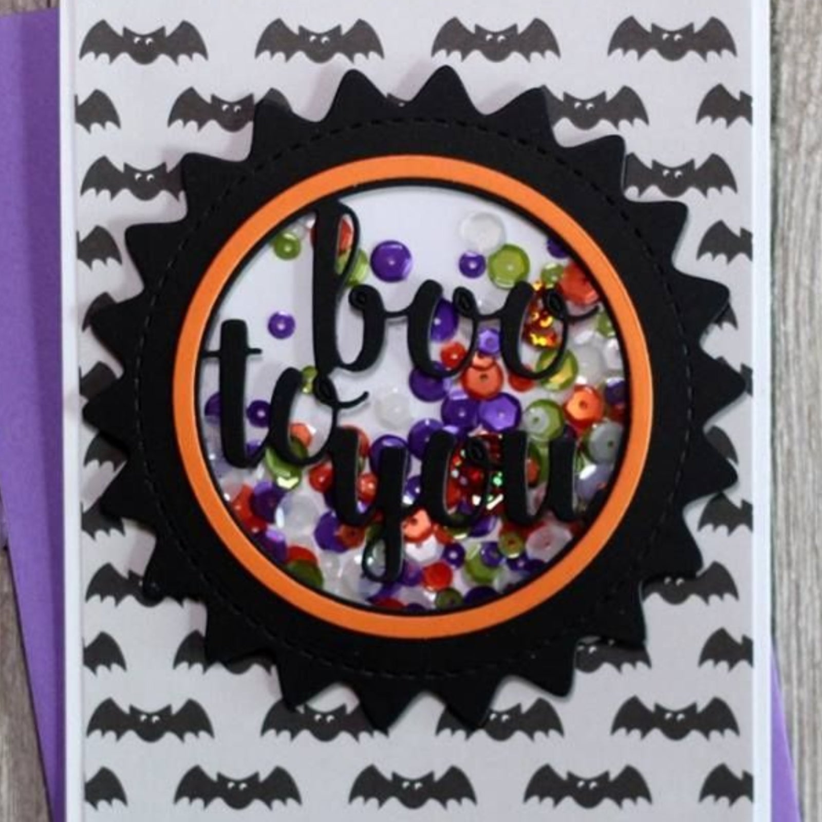 Boo to You Circular Frame w Stitched Burst Outer Frame Cutting Die