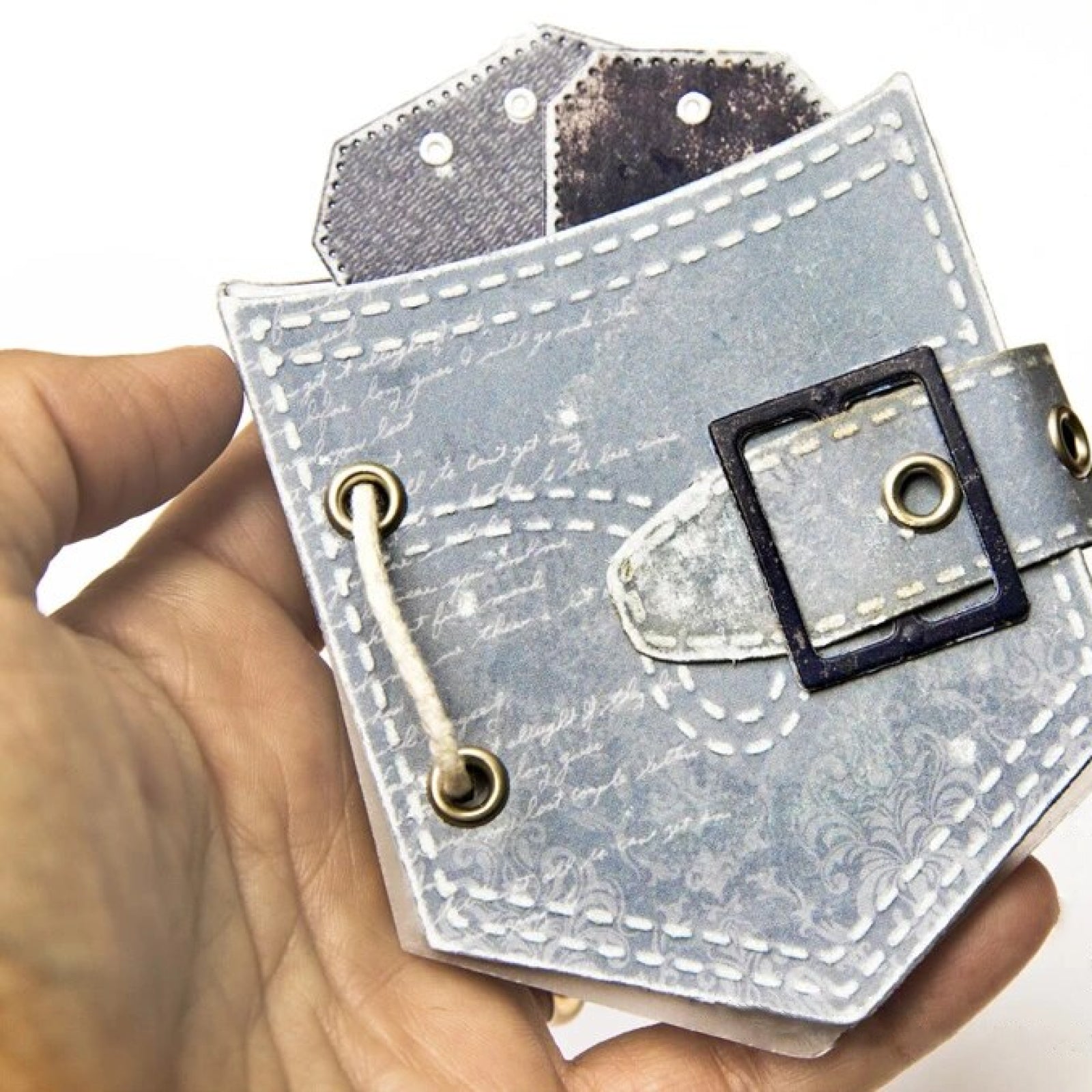 Stitched Jeans Pocket & Belt w Buttons, Buckles, Rivets Cutting & Embossing Dies