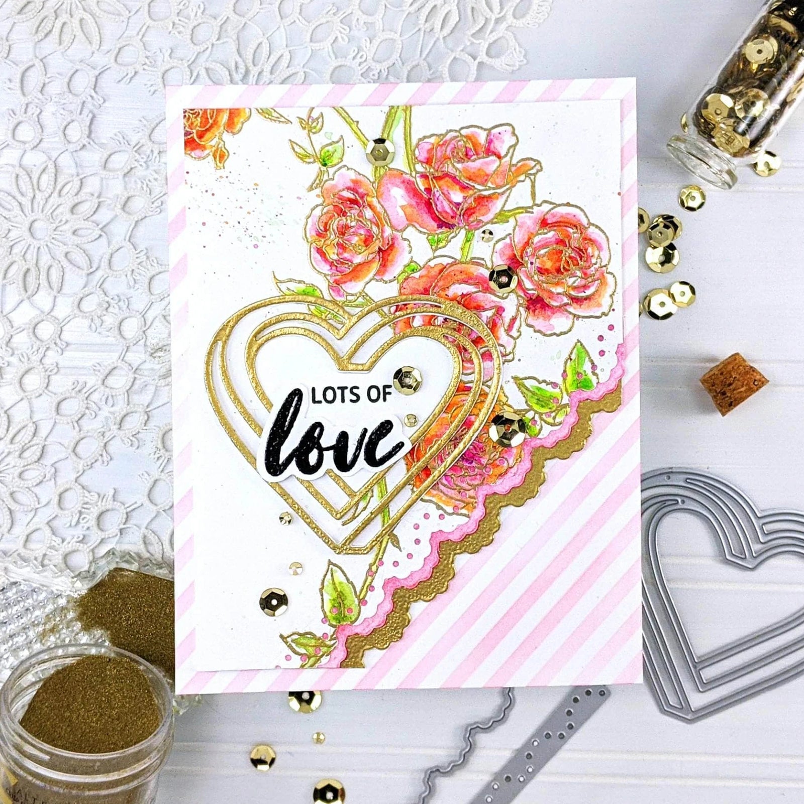 Love Word w Outline Heart Frame Cutting Dies