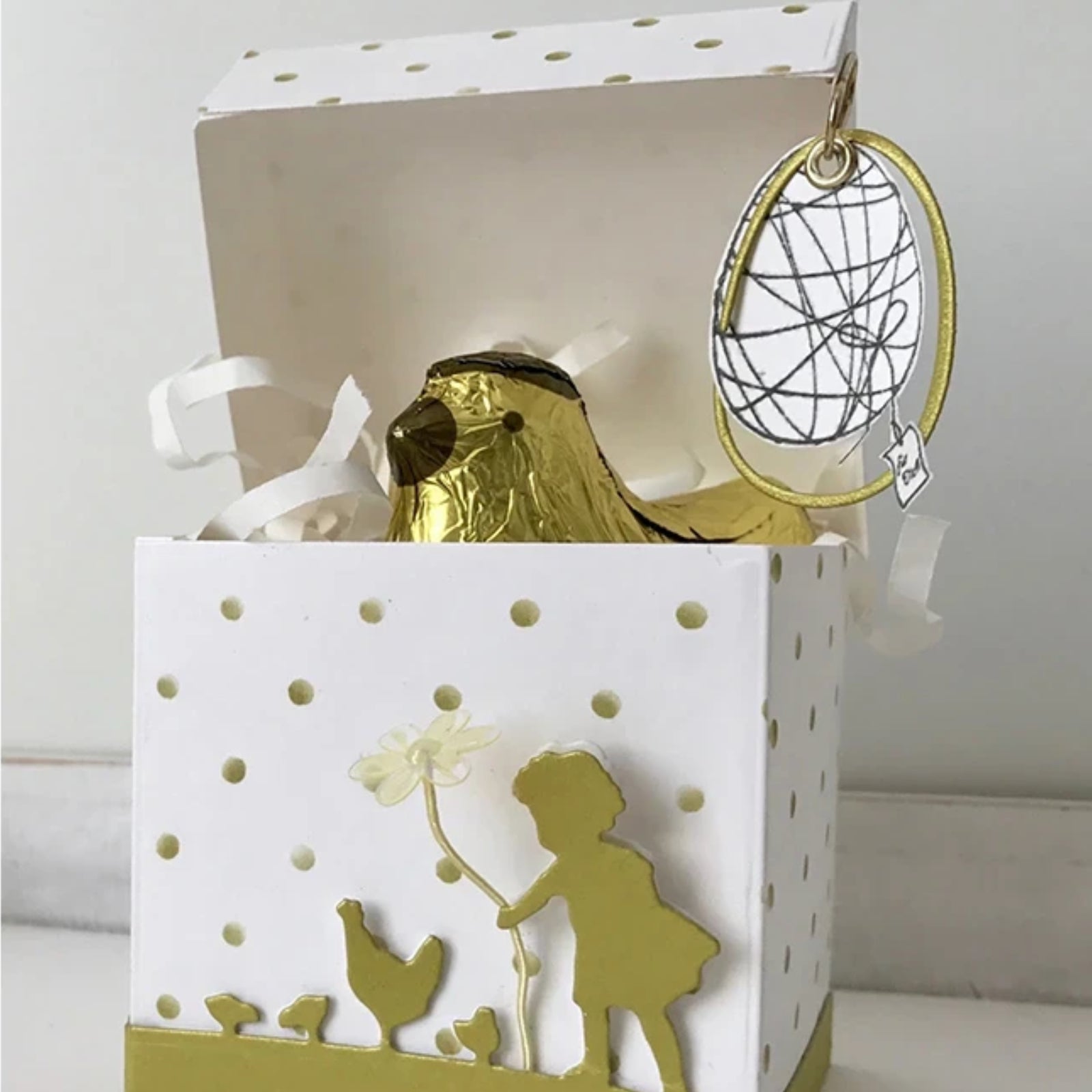 Girl/Child Feeding Chicken & Chicks Backdrop Border Cutting Die