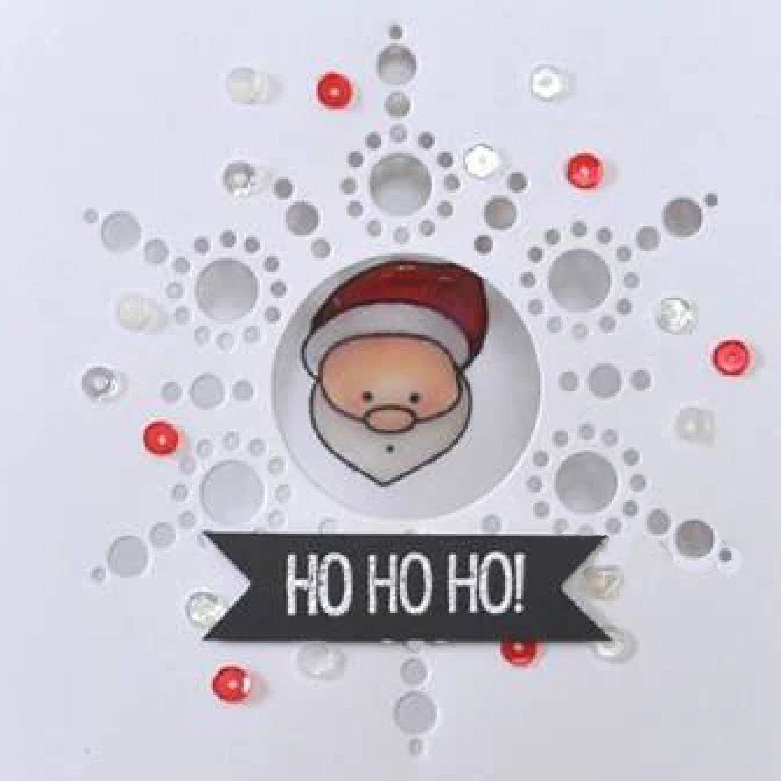 Cutout Dots Snowflake w Solid Snowflake Cutting Die