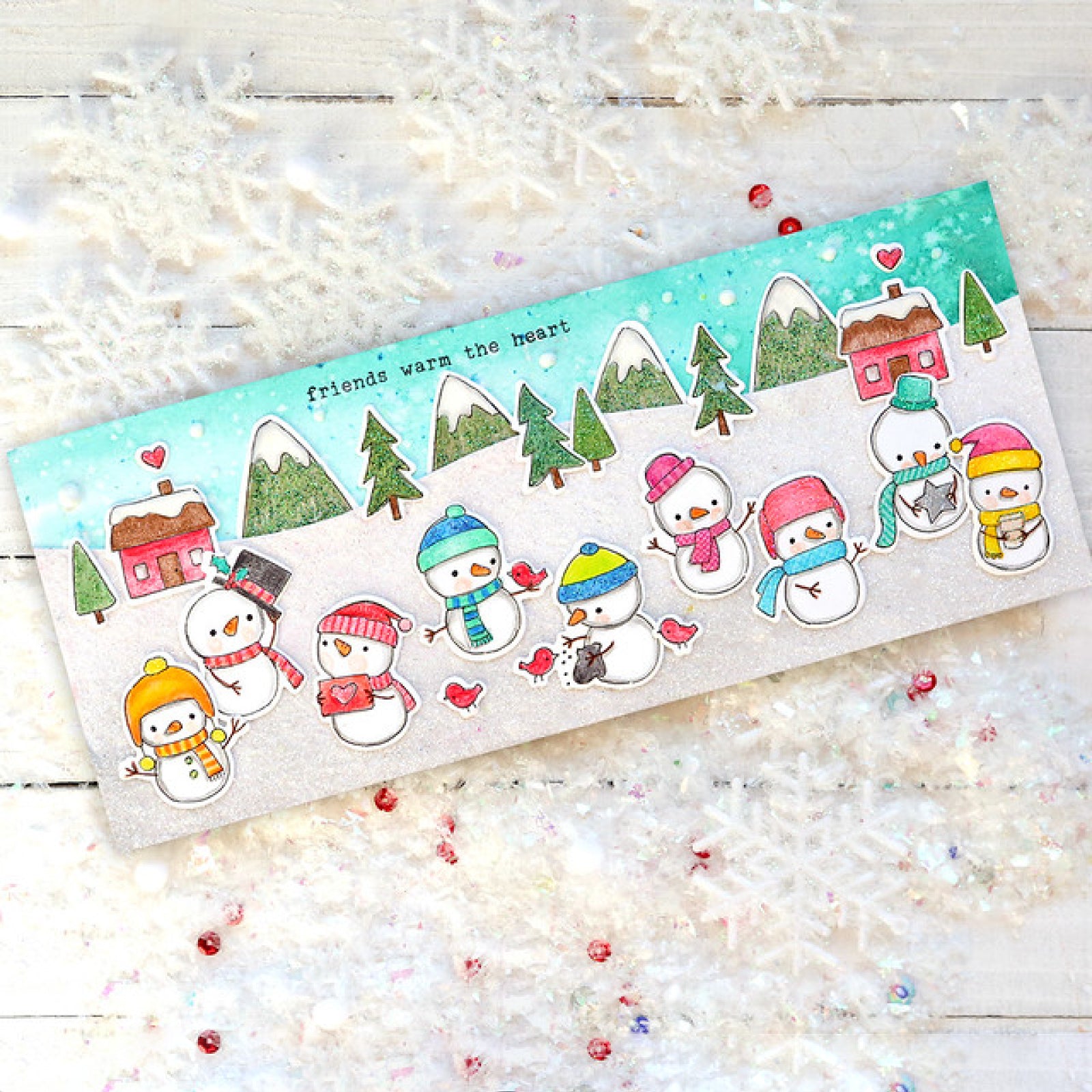 Nine Little Snowmen Cutting Dies & Stamps Set
