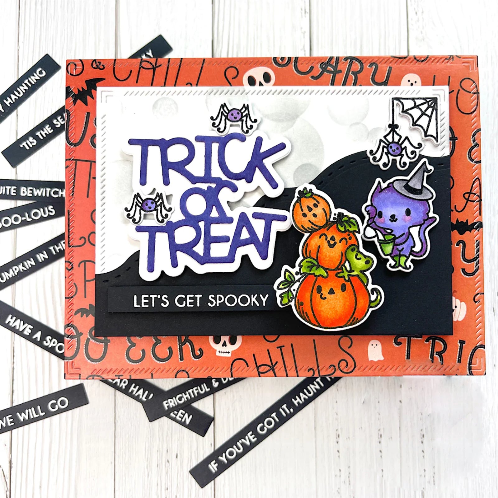 Halloween Phrases w Shadows Cutting Dies