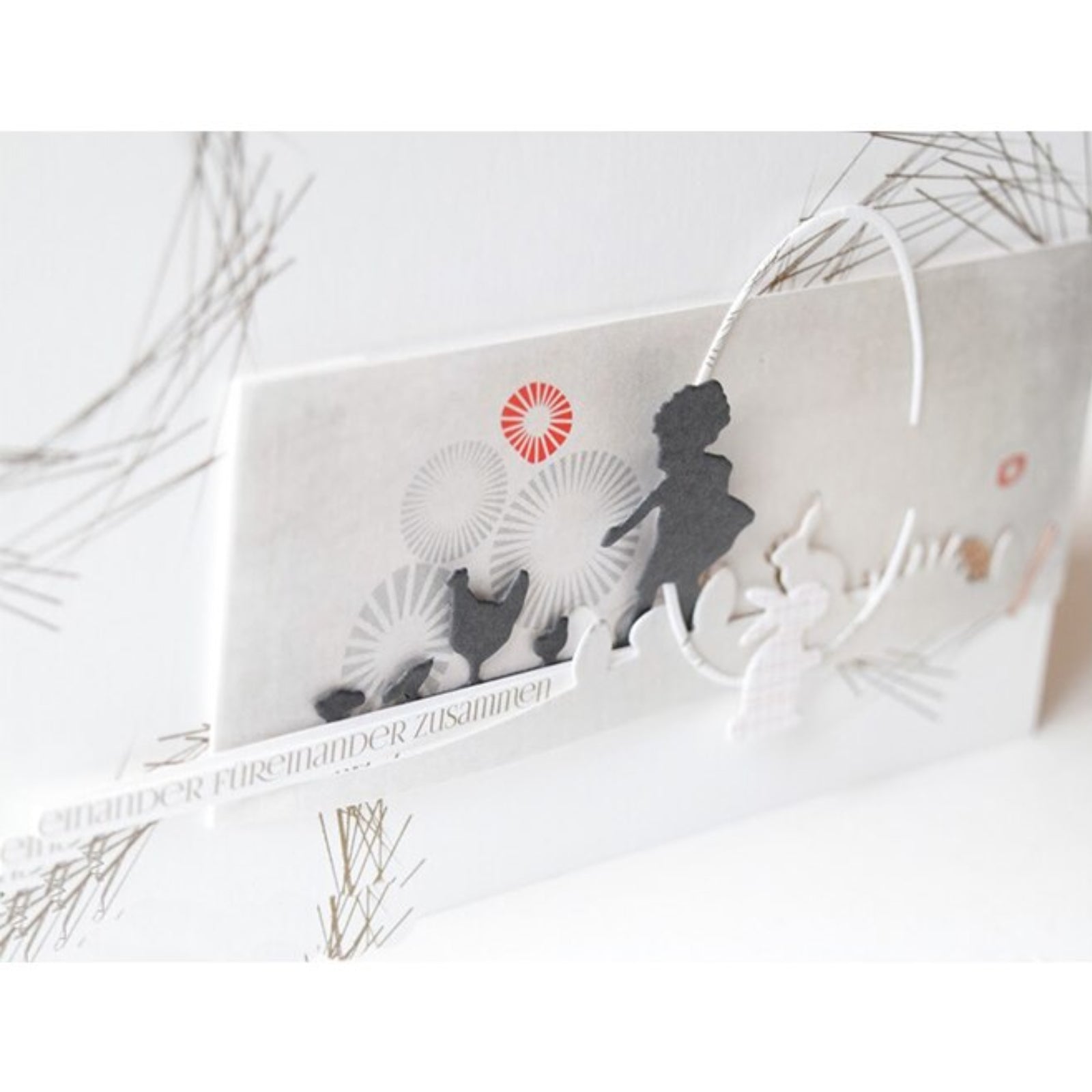Girl/Child Feeding Chicken & Chicks Backdrop Border Cutting Die